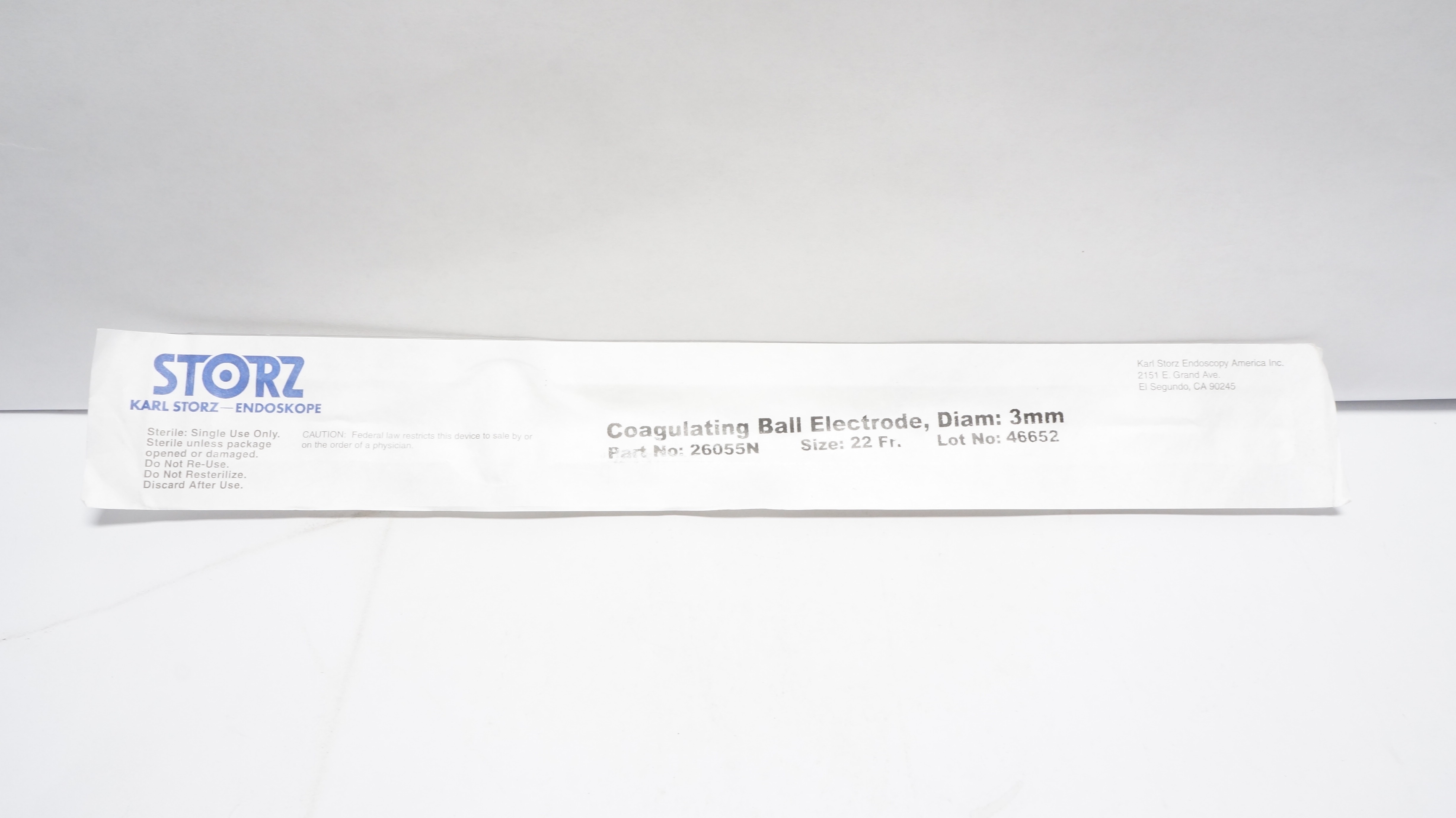 Karl Storz 26055N Coagulating Electrode, Ball, 22 Fr. Diam:3mm