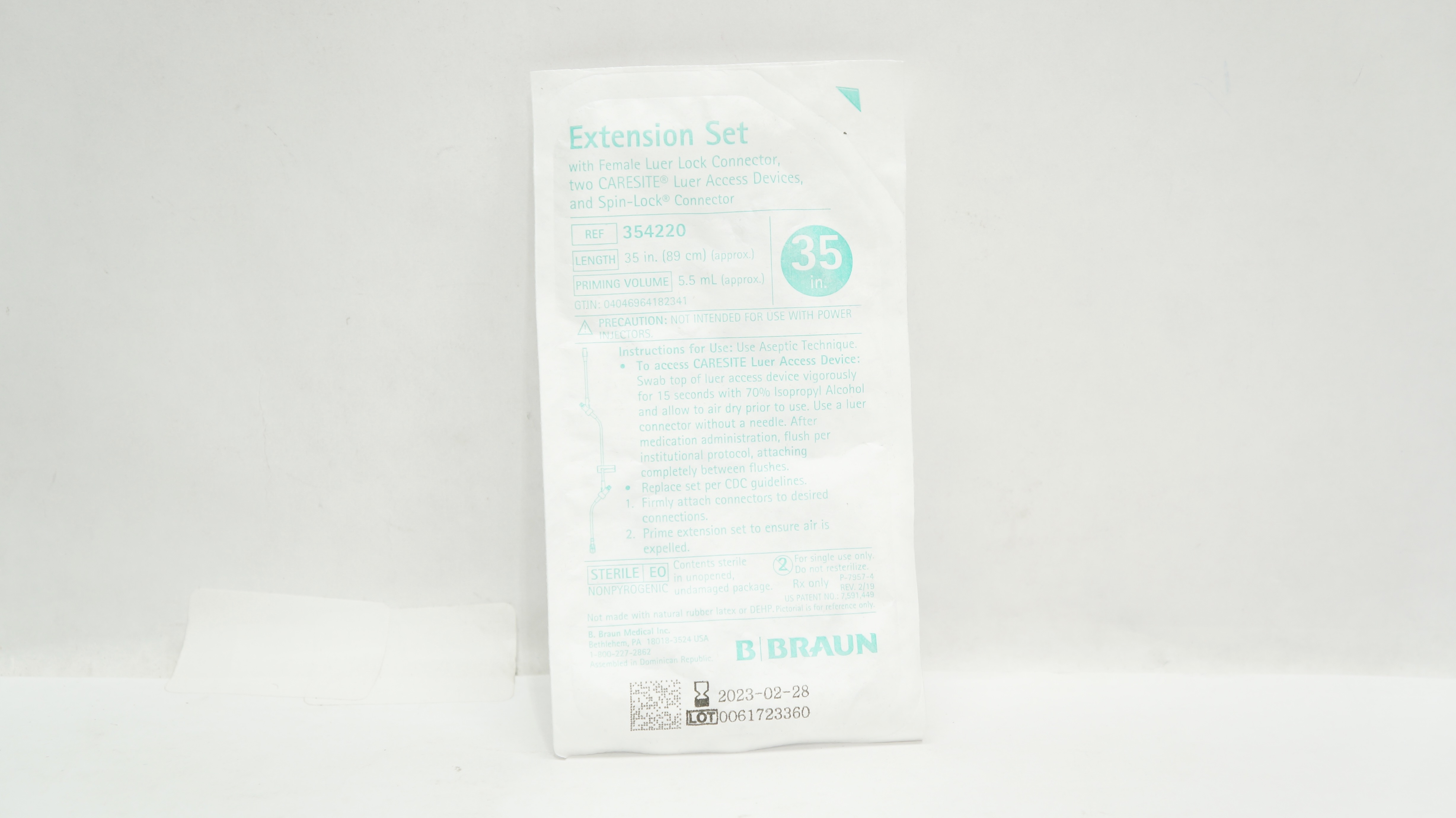 Braun 354220 Extension Set with Female Luer Lock Connector 35inch x 5.5mL (x)