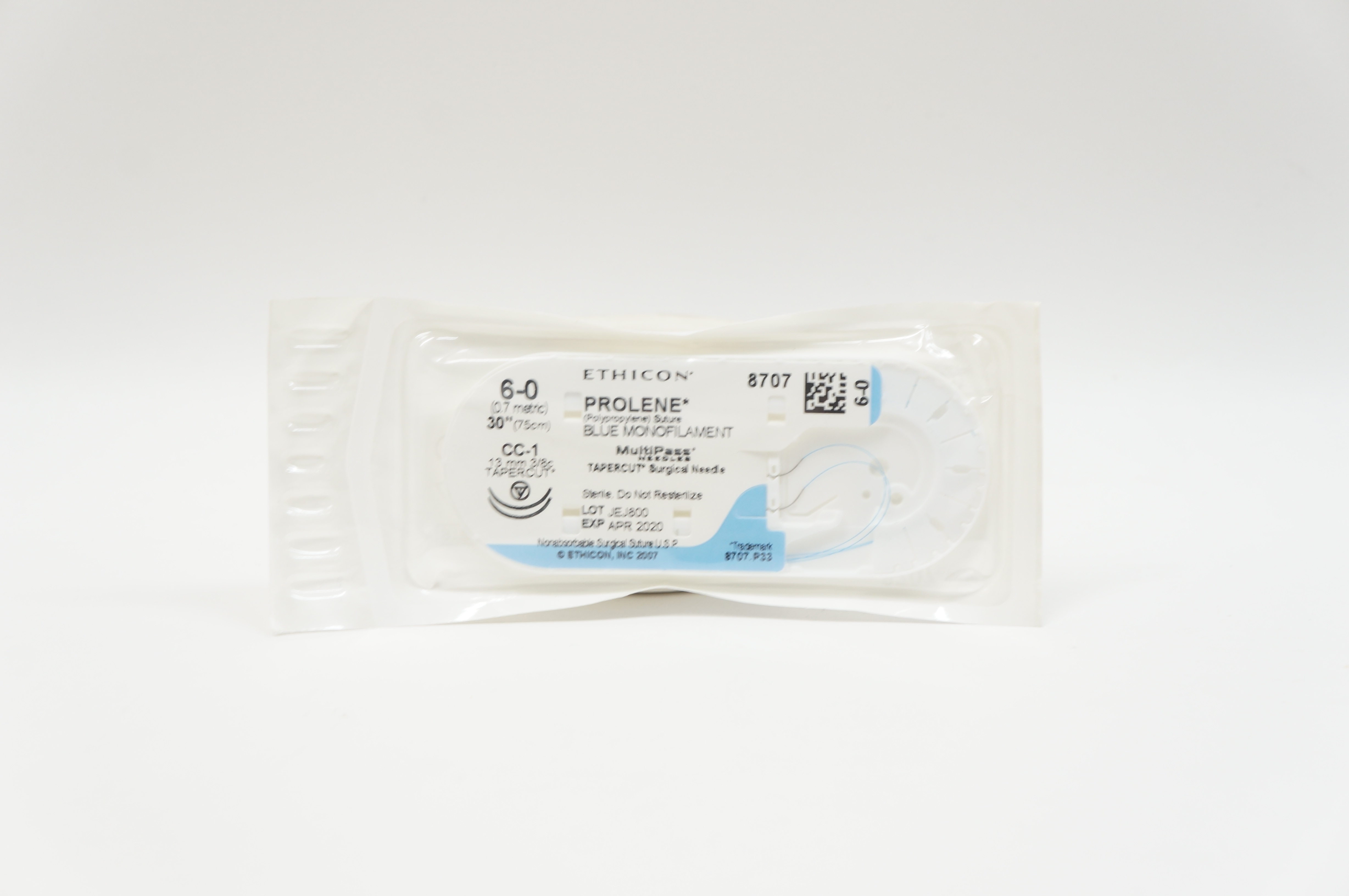 Ethicon 8707 6-0 PROLENE, CC-1, 13mm 3/8c TAPERCUT, 30inch (x)