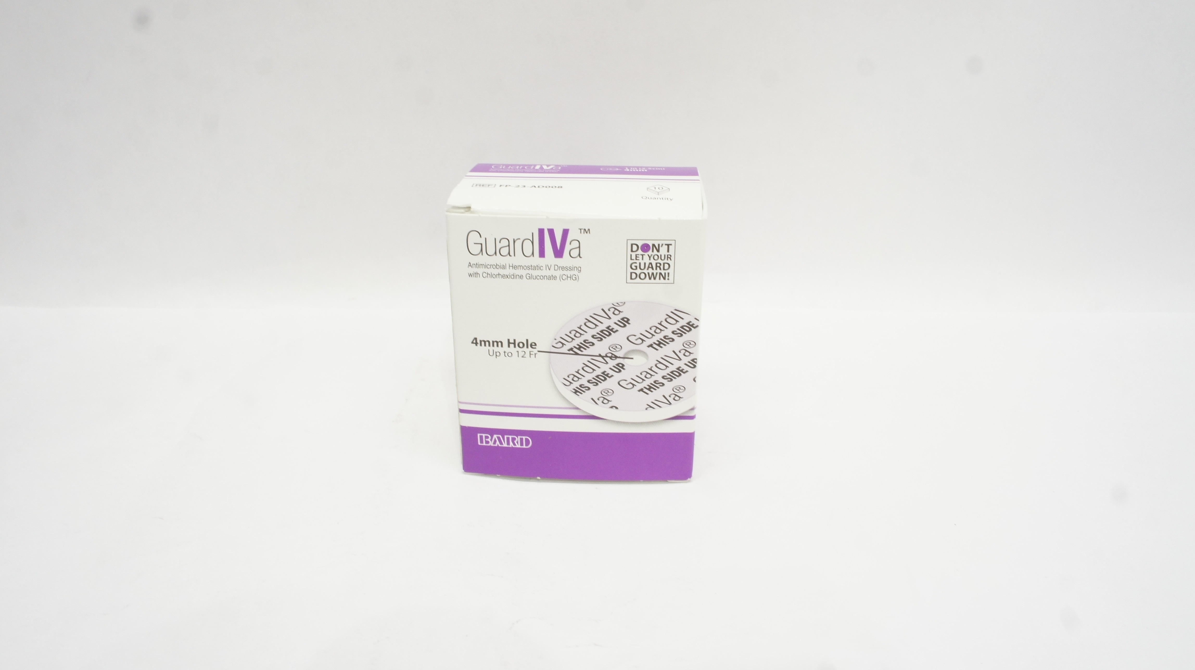 Bard FP-23-AD008 GuardIVa Hemostatic IV Dressing w/CHG 1inch x 4mm -Box of 10(x)