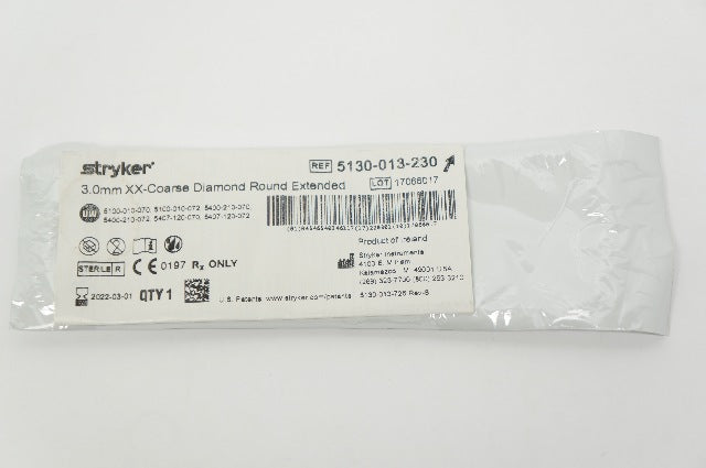 Stryker 5130-013-230 3.0mm XX-Coarse Diamond Round Extended Bur (x)