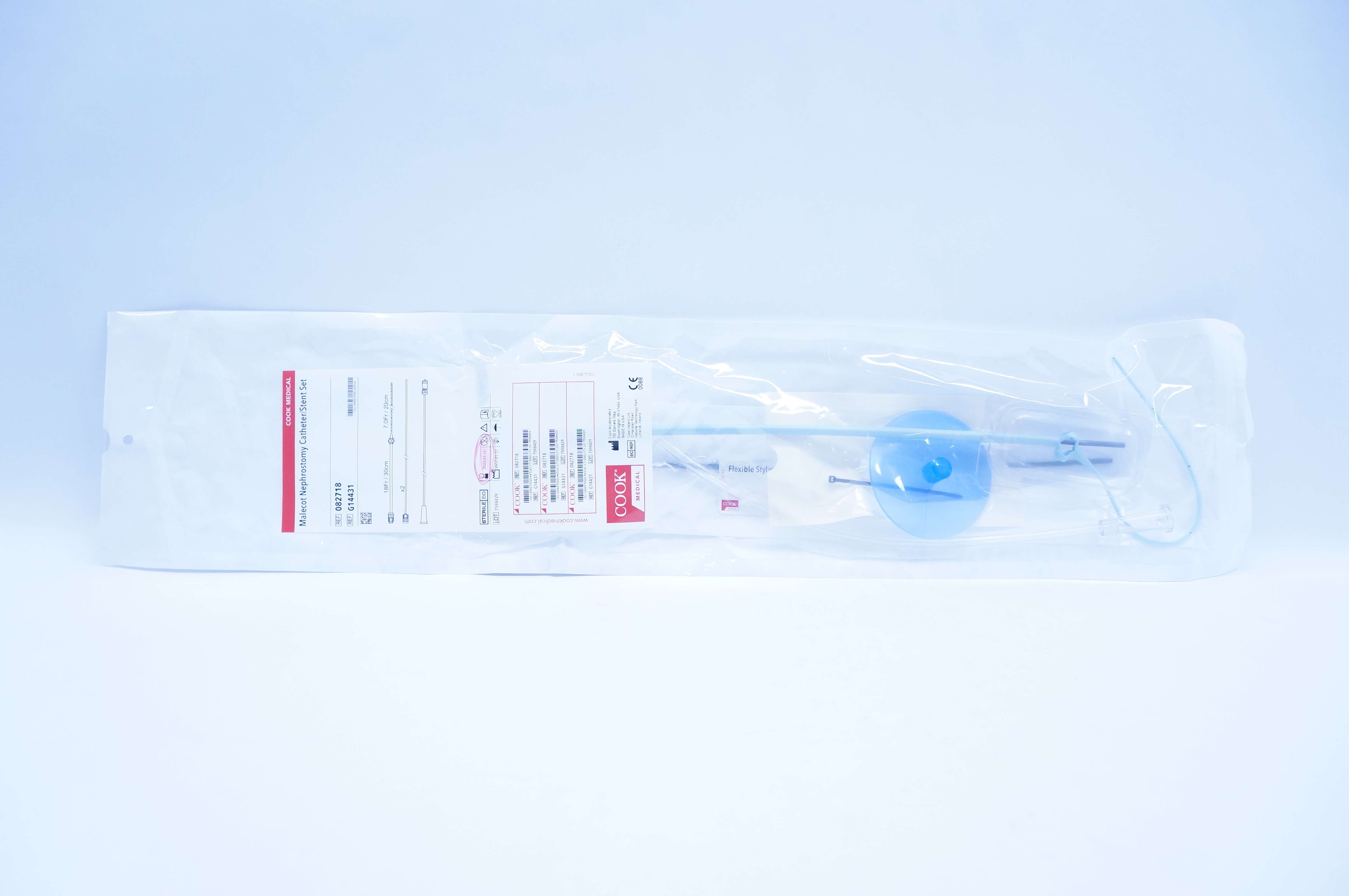 Cook Medical G14431 Malecot Nephrostomy Cath./Stnt Set 18Fr. x 7.0Fr. (x)