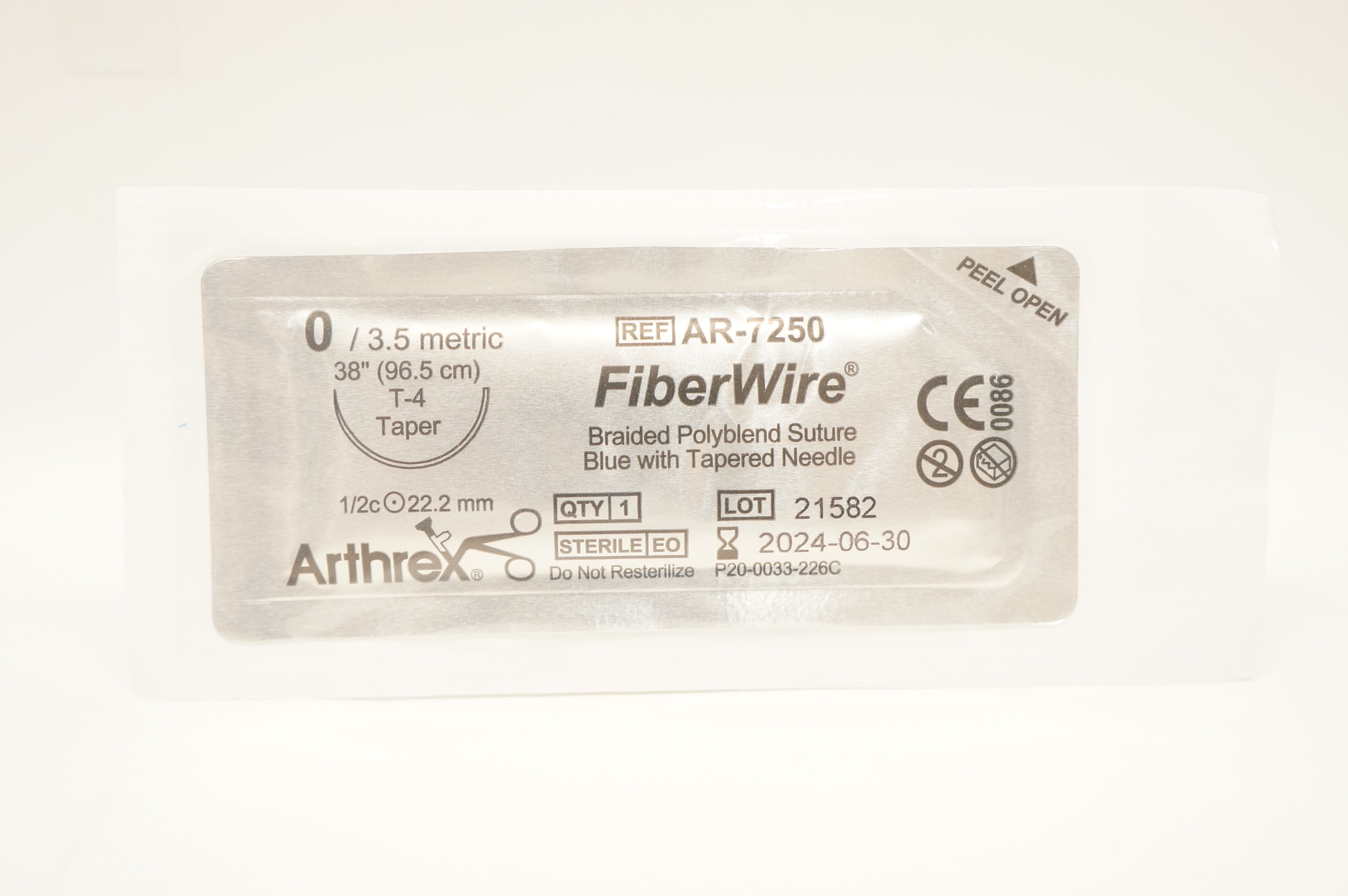 Arthrex AR-7250 0 FiberWire Braided Polyblend Stre T-4 Taper 1/2c 22.2mm, 38inch