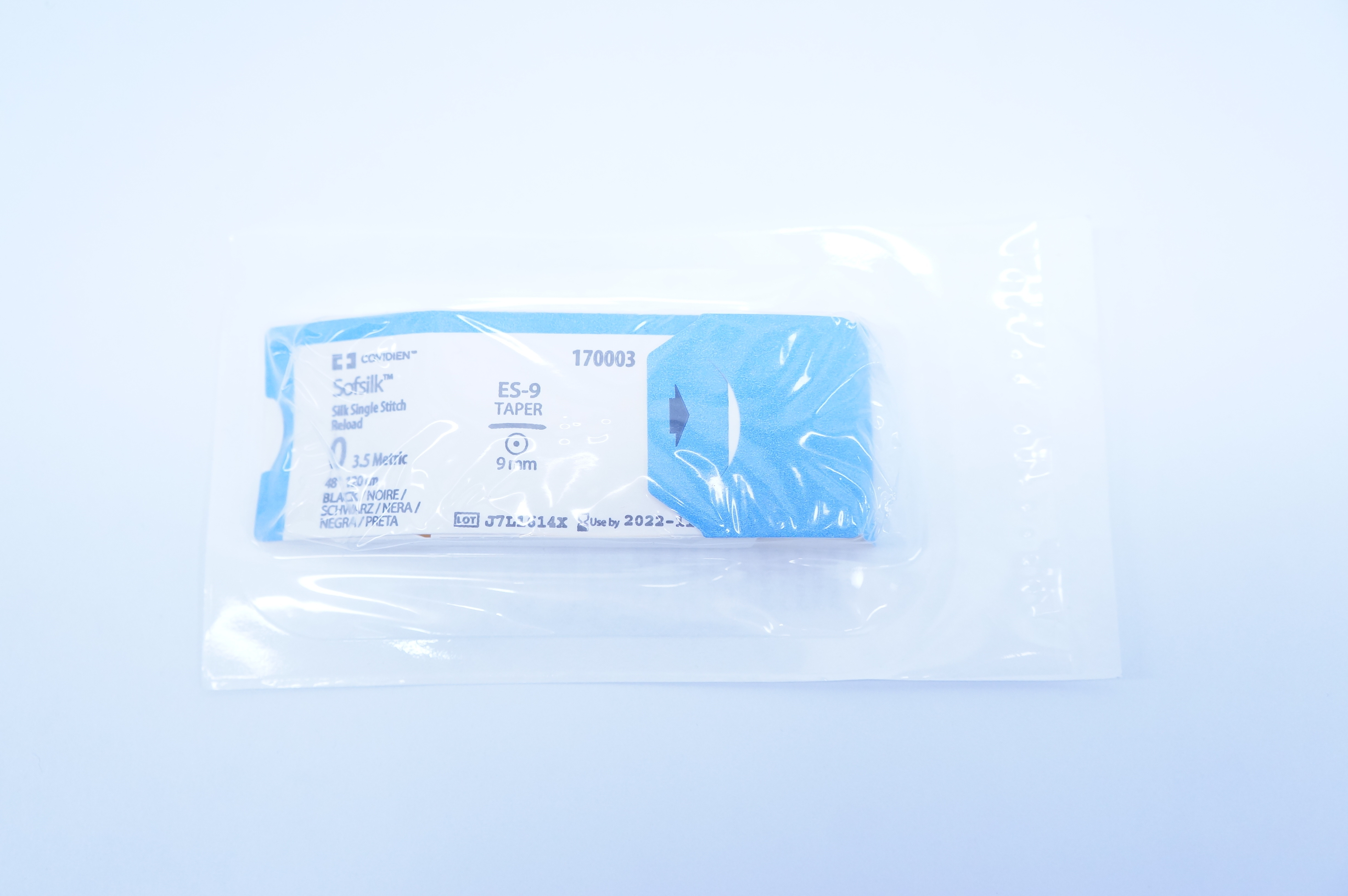 Covidien 170003 0 Sofsilk Silk Single Stitch Reload, ES-9 Taper 9mm 48inch (x)