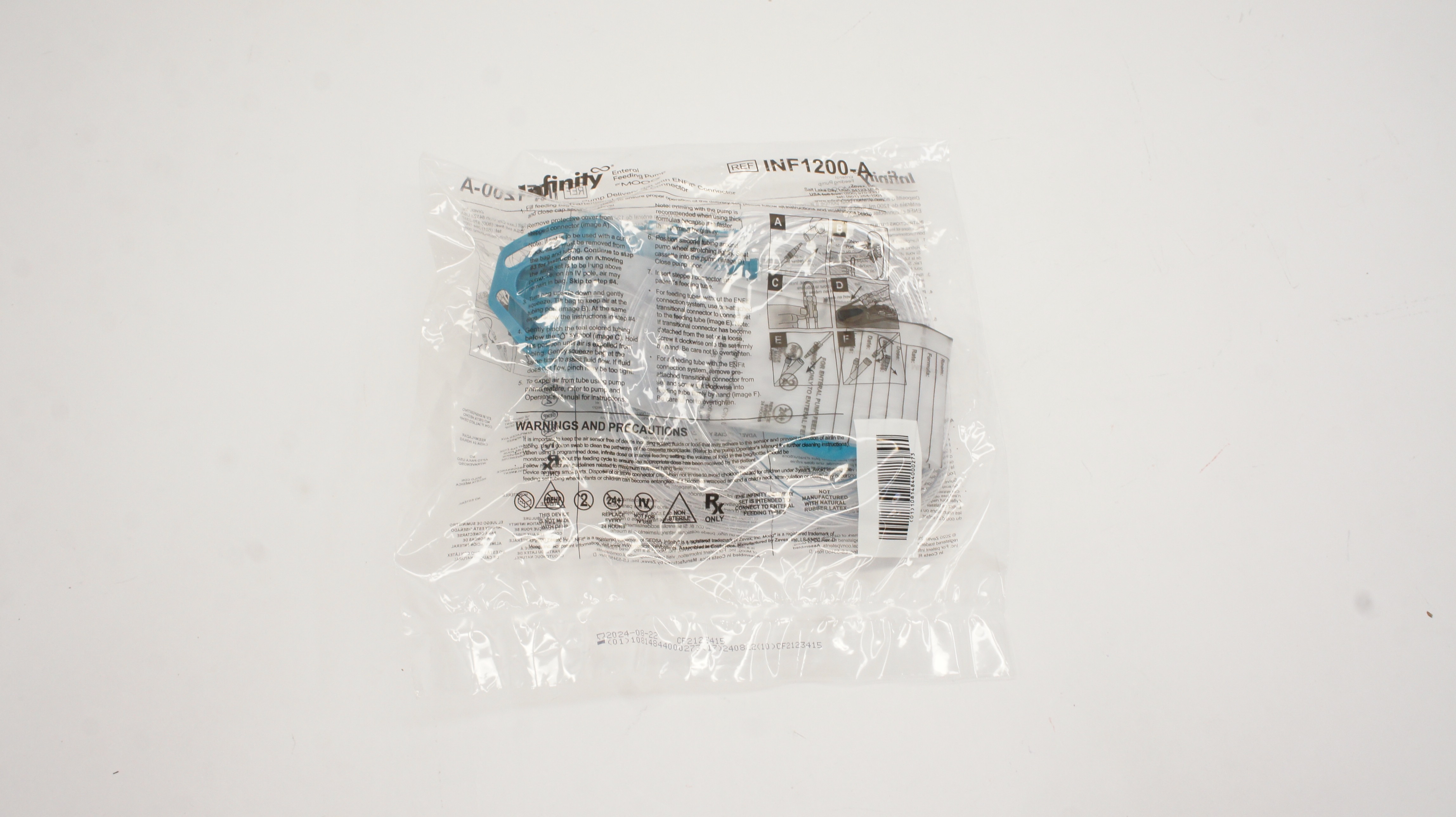 MOOG INF1200-A EnteraLite Infinity 1200ml Enteral Pump Delivery Set w/Connector