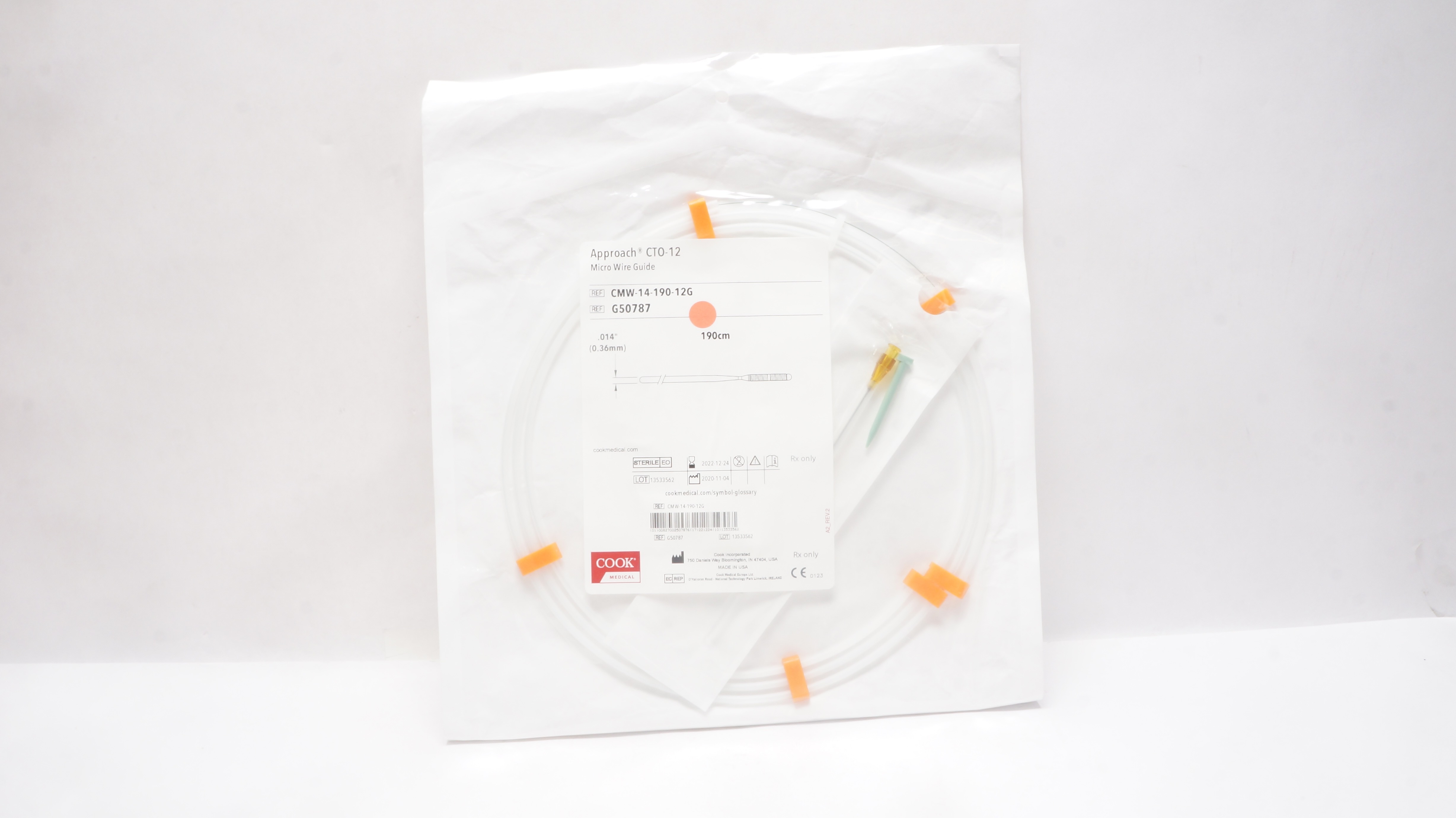 Cook Medical G50787 Approach CTO-12 Micro Wire Guide 014In x 190cm (x)
