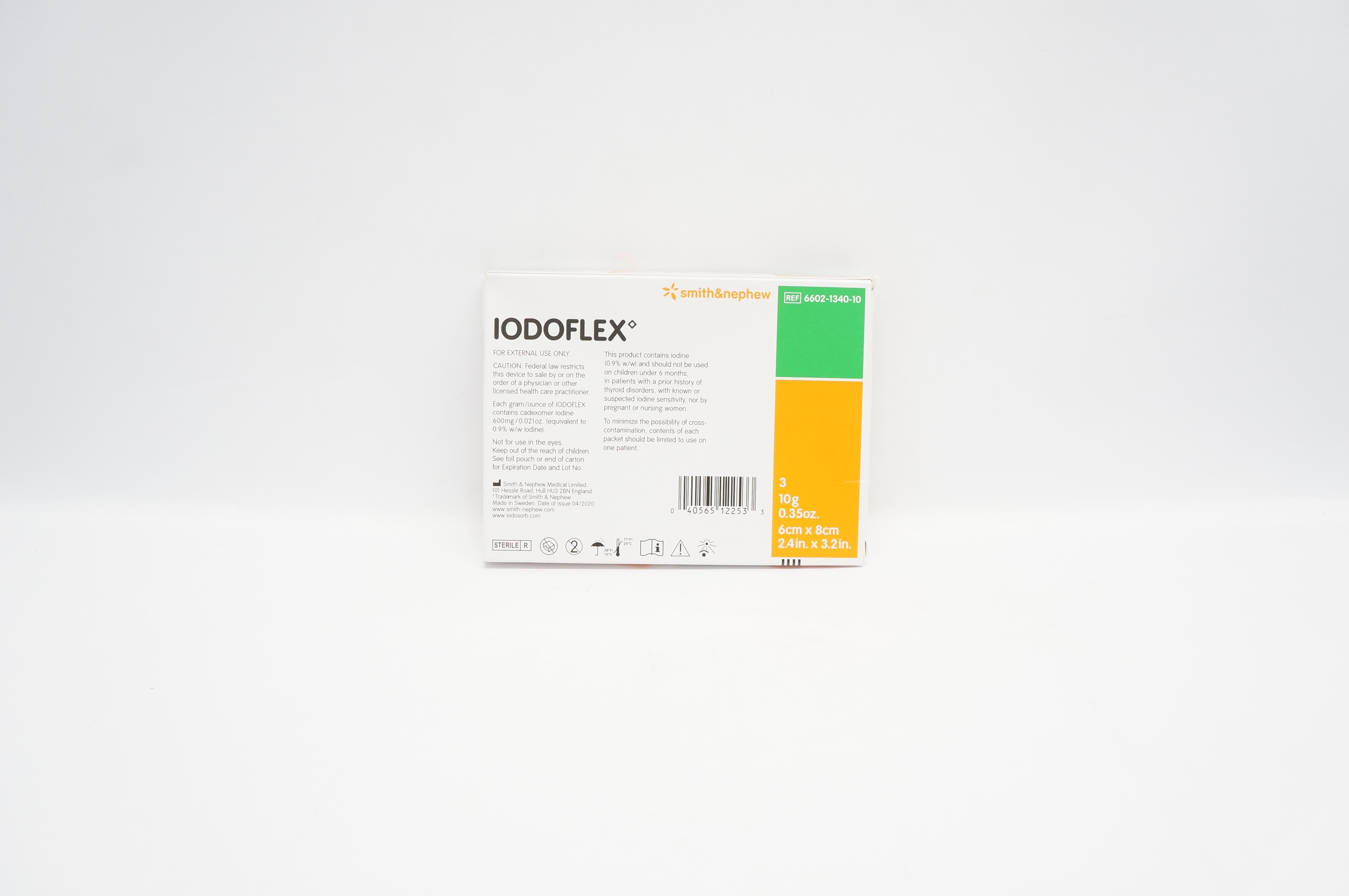 Smith&Nephew 6602-1340-10 IODOFLEX Cadexomer IodinePad 2.4 x 3.2inch - Pack of 3