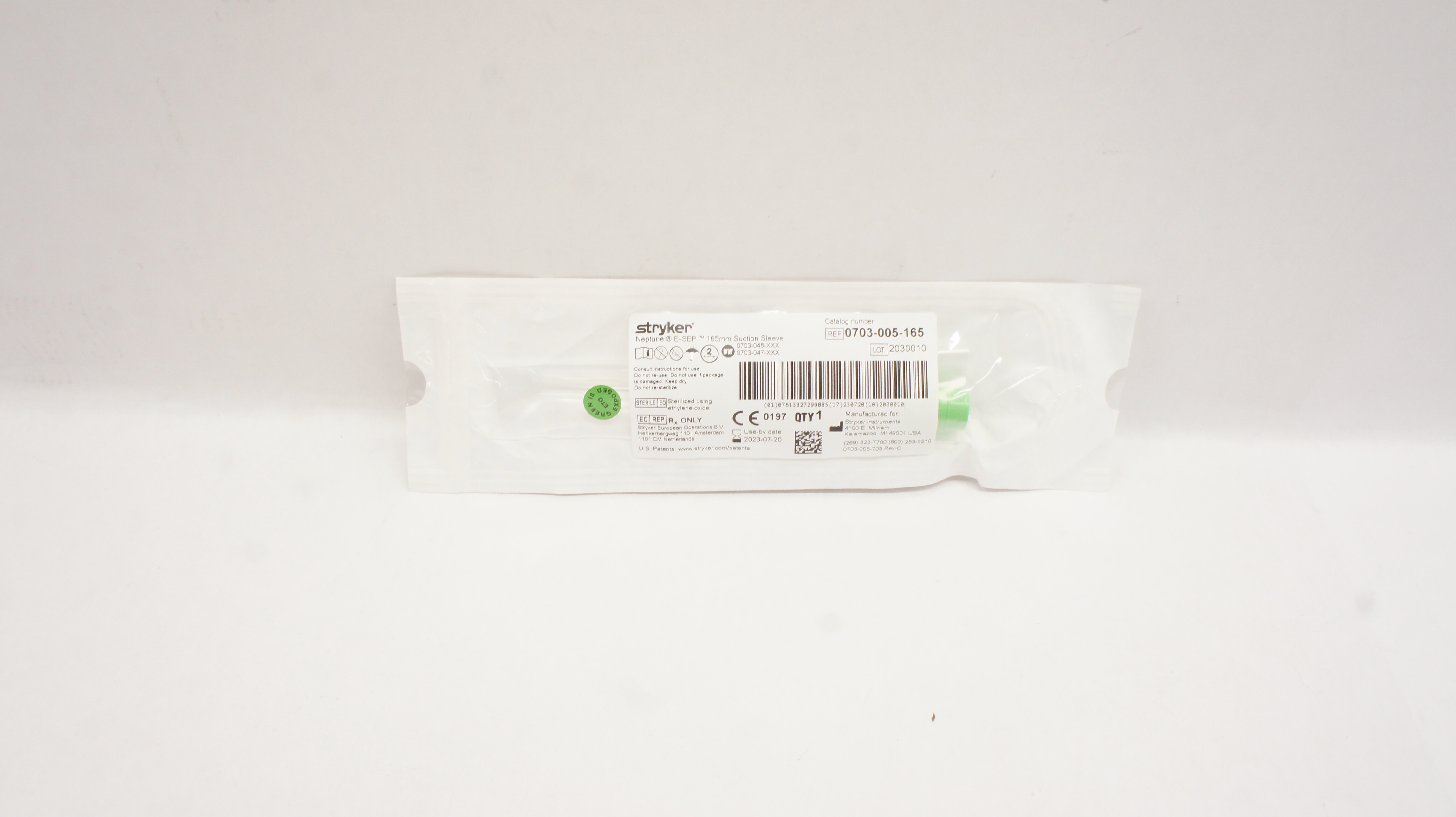 Stryker 0703-005-165 Neptune E-SEP Suction Sleeve 165mm