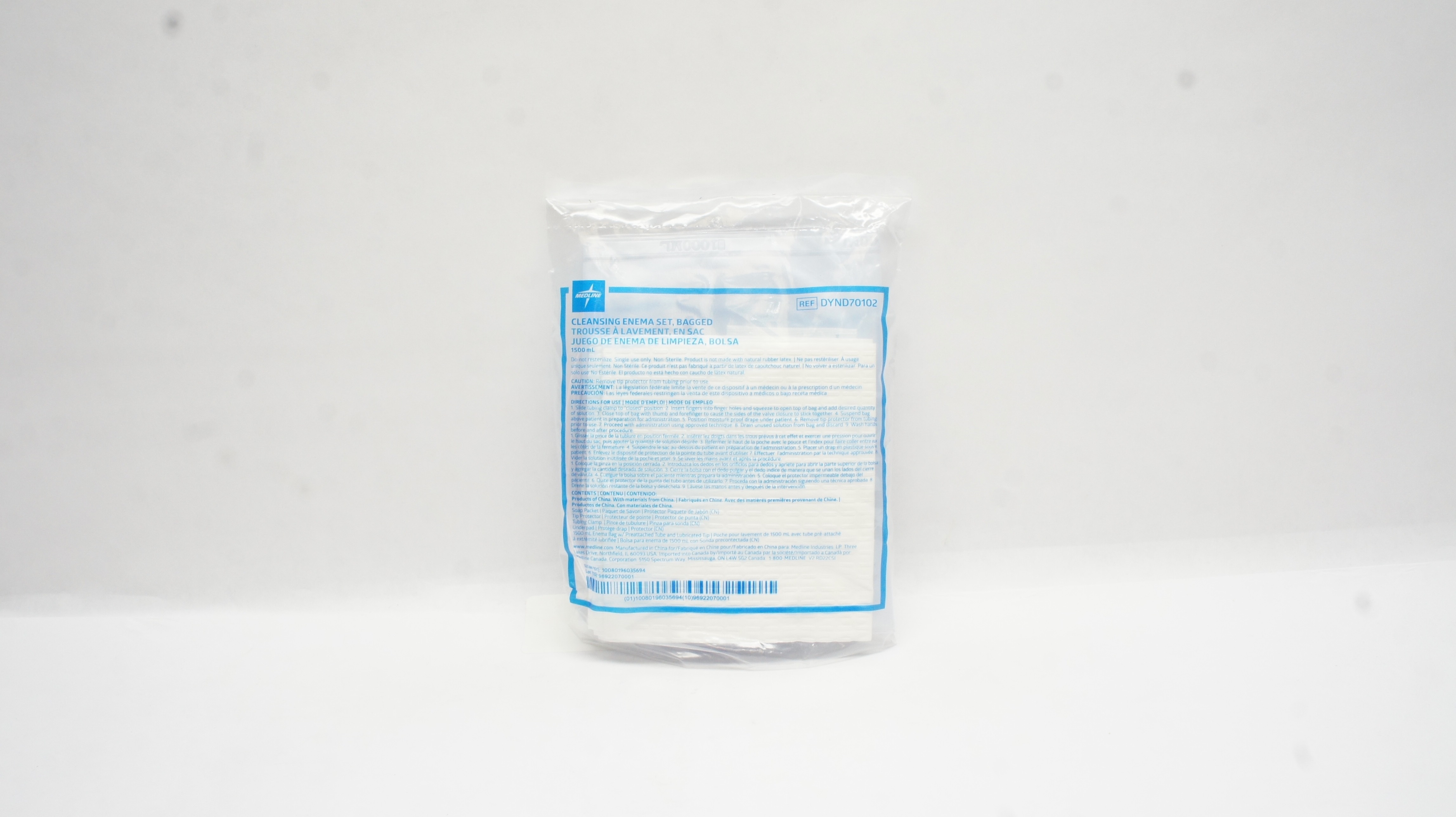 Medline DYND70102 Cleansing Enema Set, Bagged 1500ml