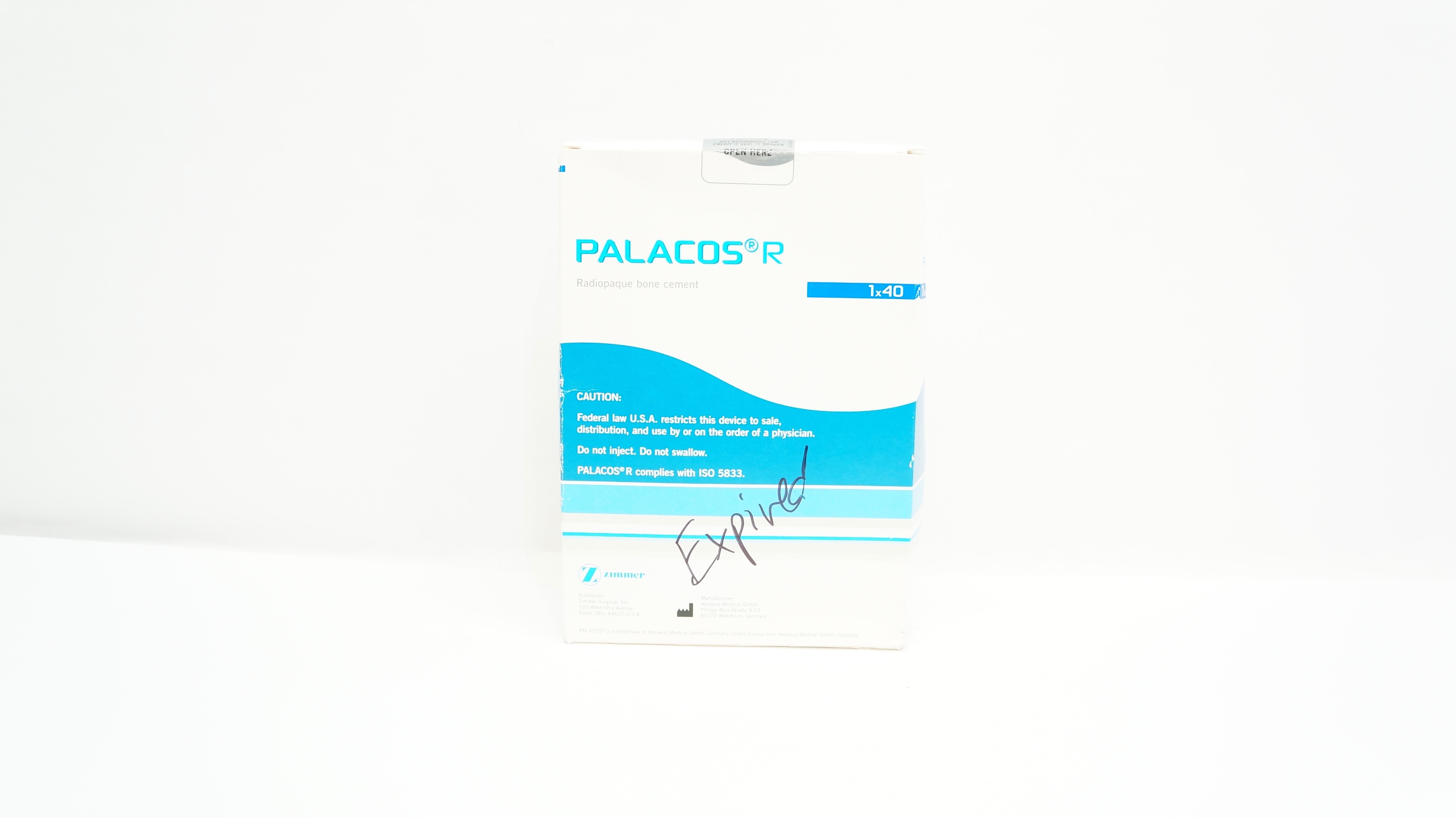 Zimmer 00-1112-140-01 Heraeus PALACOS R Radiopaque Bone Cement (x) - Box of 40