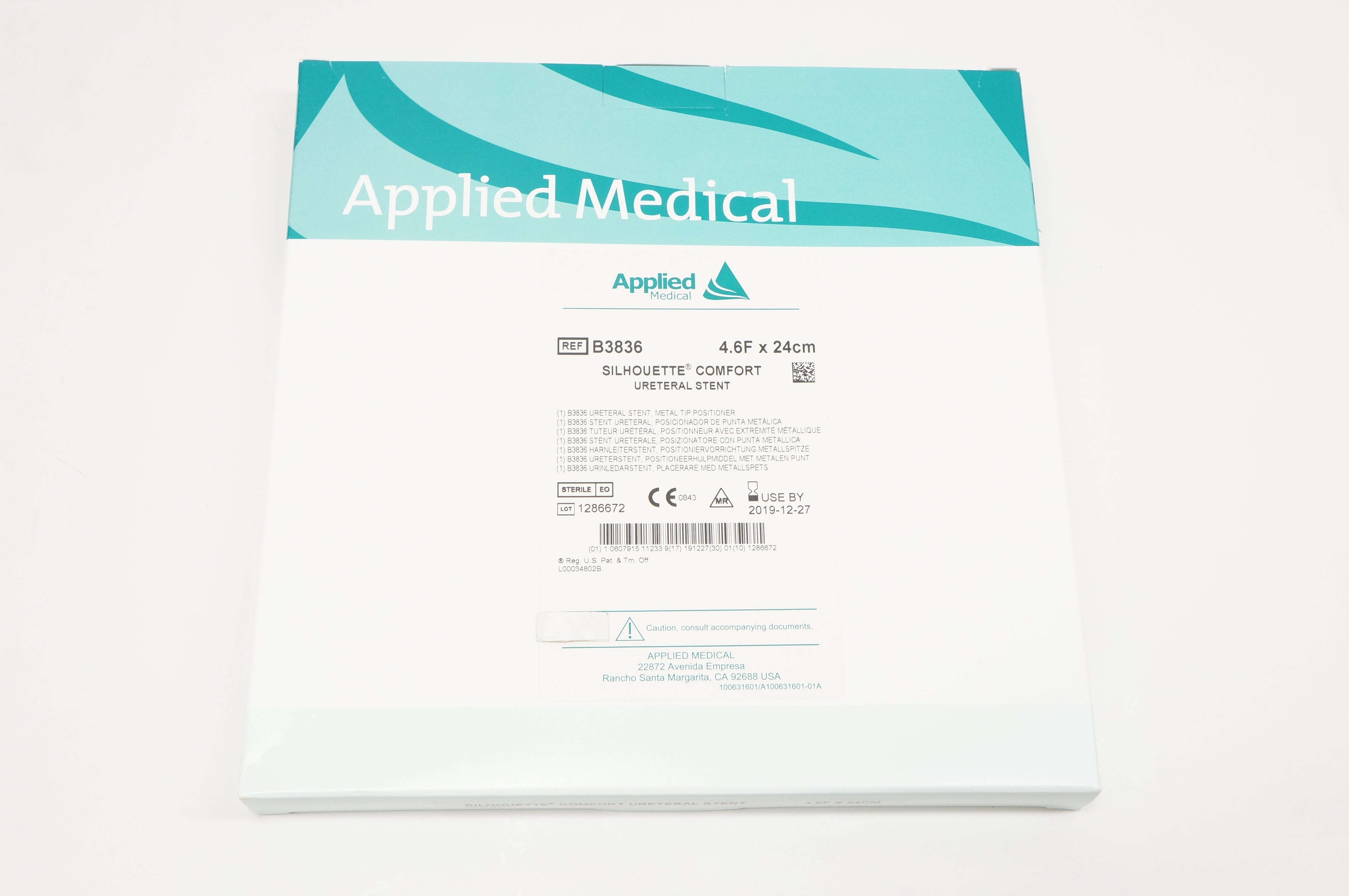 Applied Medical B3836 SILHOUETTE Comfort Ureteral Stnt 4.6F x 24cm (x)