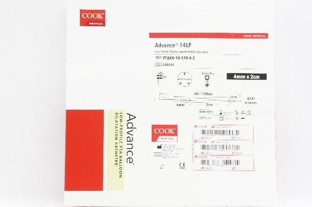 Cook Medical G50334 Advance 14LP Low Profile PTA Balloon Cath. 4mm x 2cm (x)