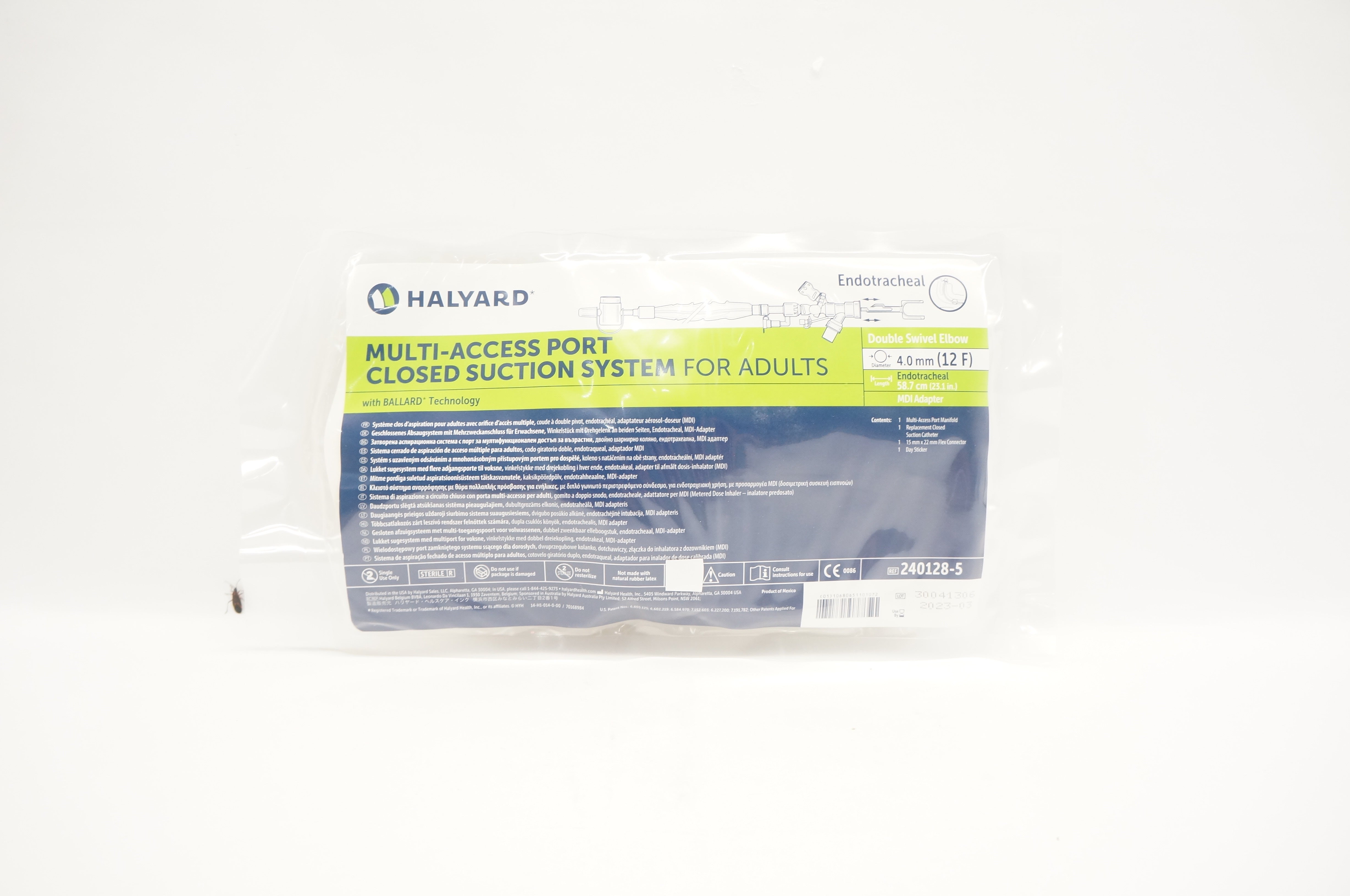 Halyard 240128-5 Multi-Access Port Closed Suction System 12F x 23.1inch