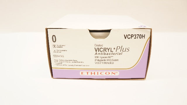 Ethicon VCP370H 0 Vicryl Plus, CTX, 48mm 1/2c Taper, 36inch - Box of 35