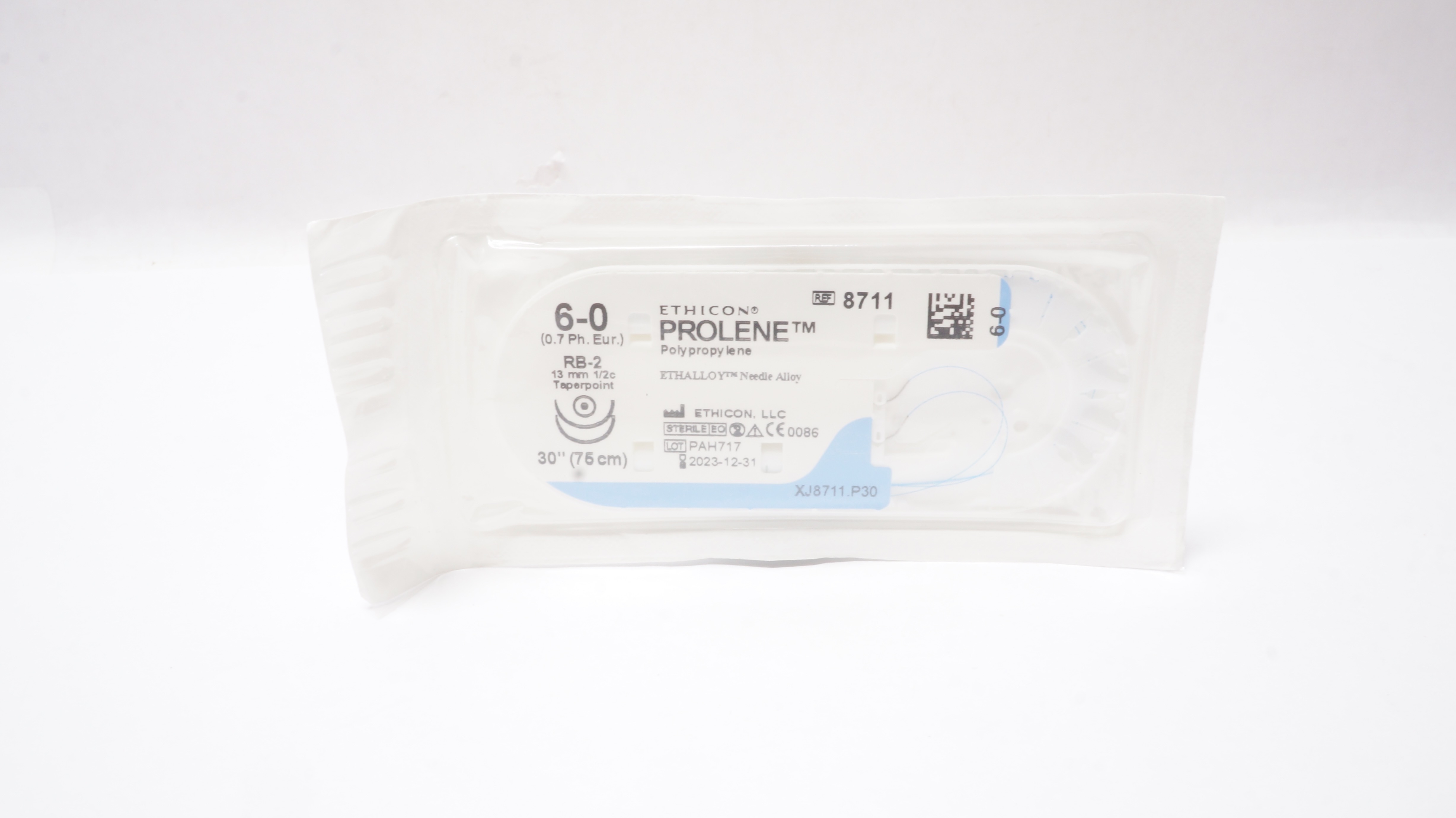 Ethicon 8711 6-0 PROLENE Polypropylene Stre RB-2 13mm 1/2c Taperpoint 30inch (x)