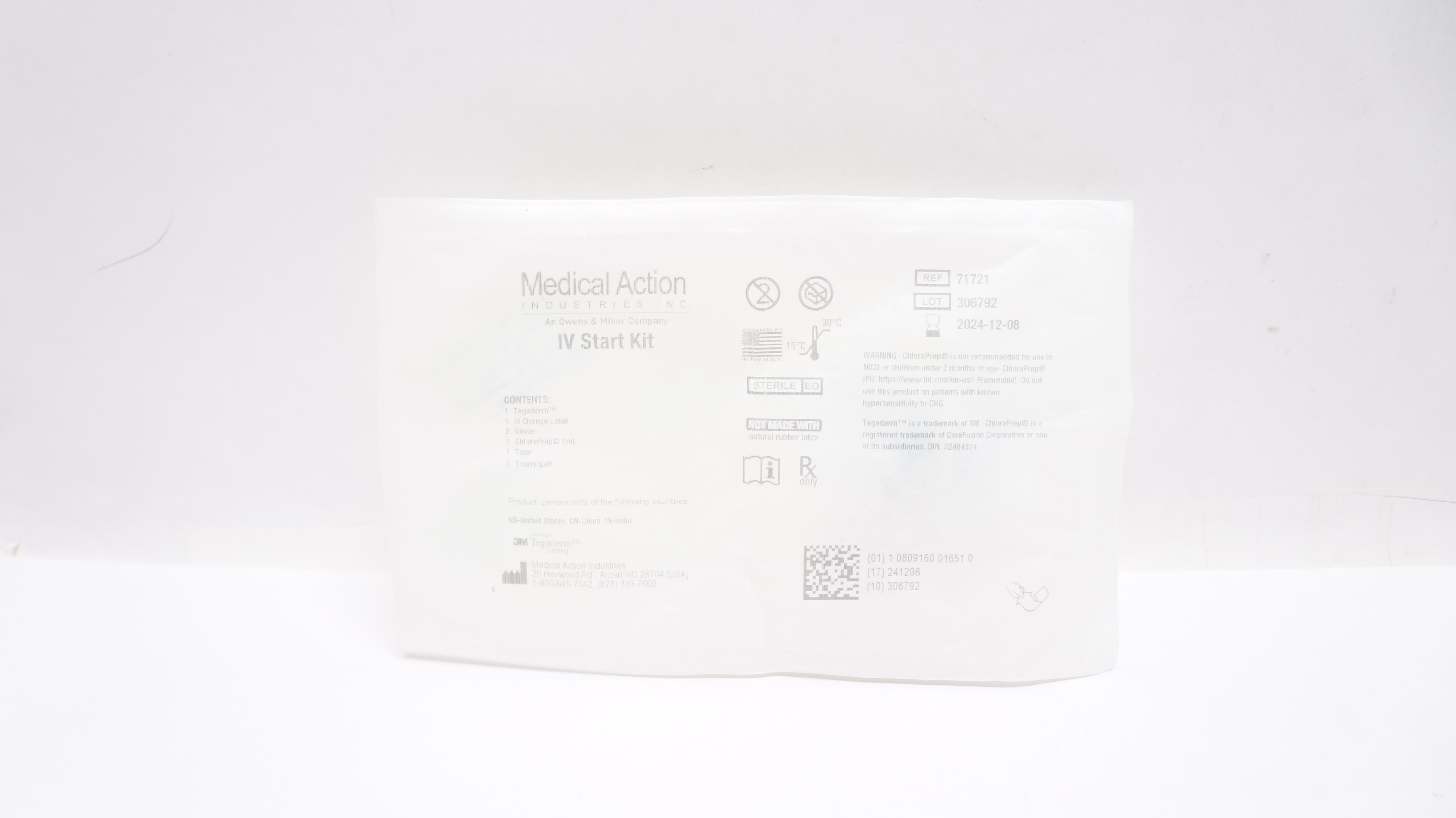 Medical Action Industries 71721 3M Tegaderm IV Start Kit
