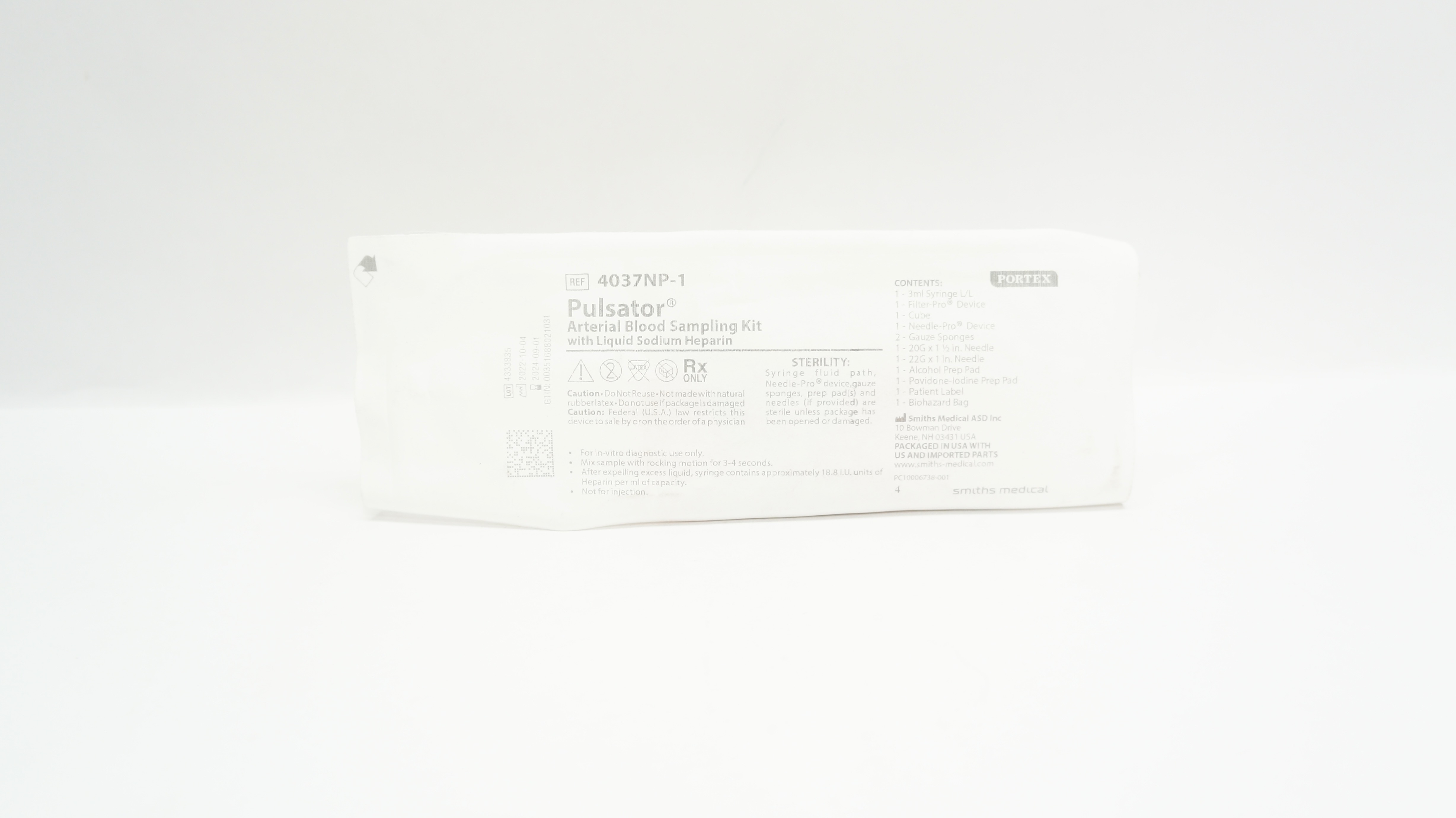 Smiths Medical 4037NP-1 Portex Pulsator Arterial Blood Sampling Kit