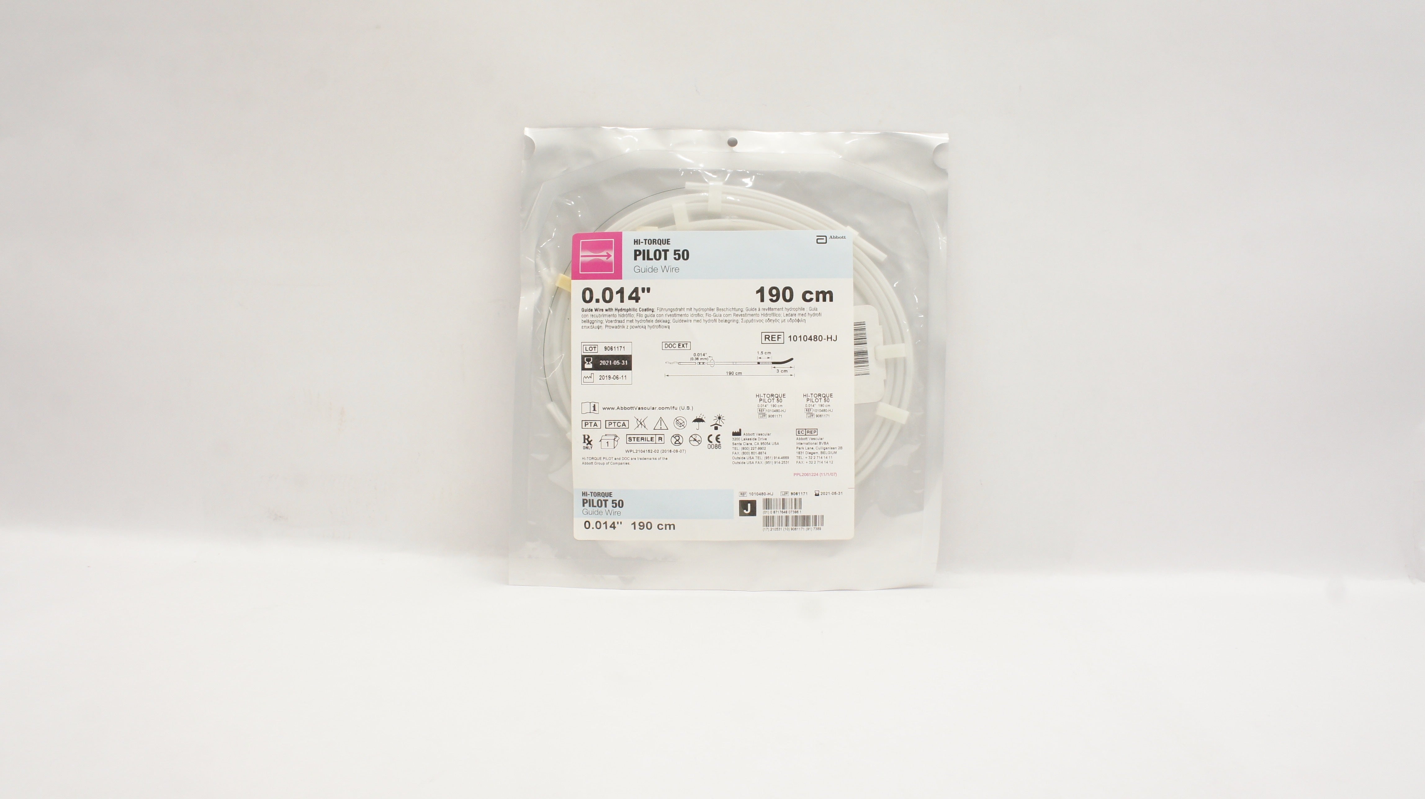 Abbott 1010480-HJ Hi-Torque PILOT 50 Guide Wire 0.014inch x 190cm (x)