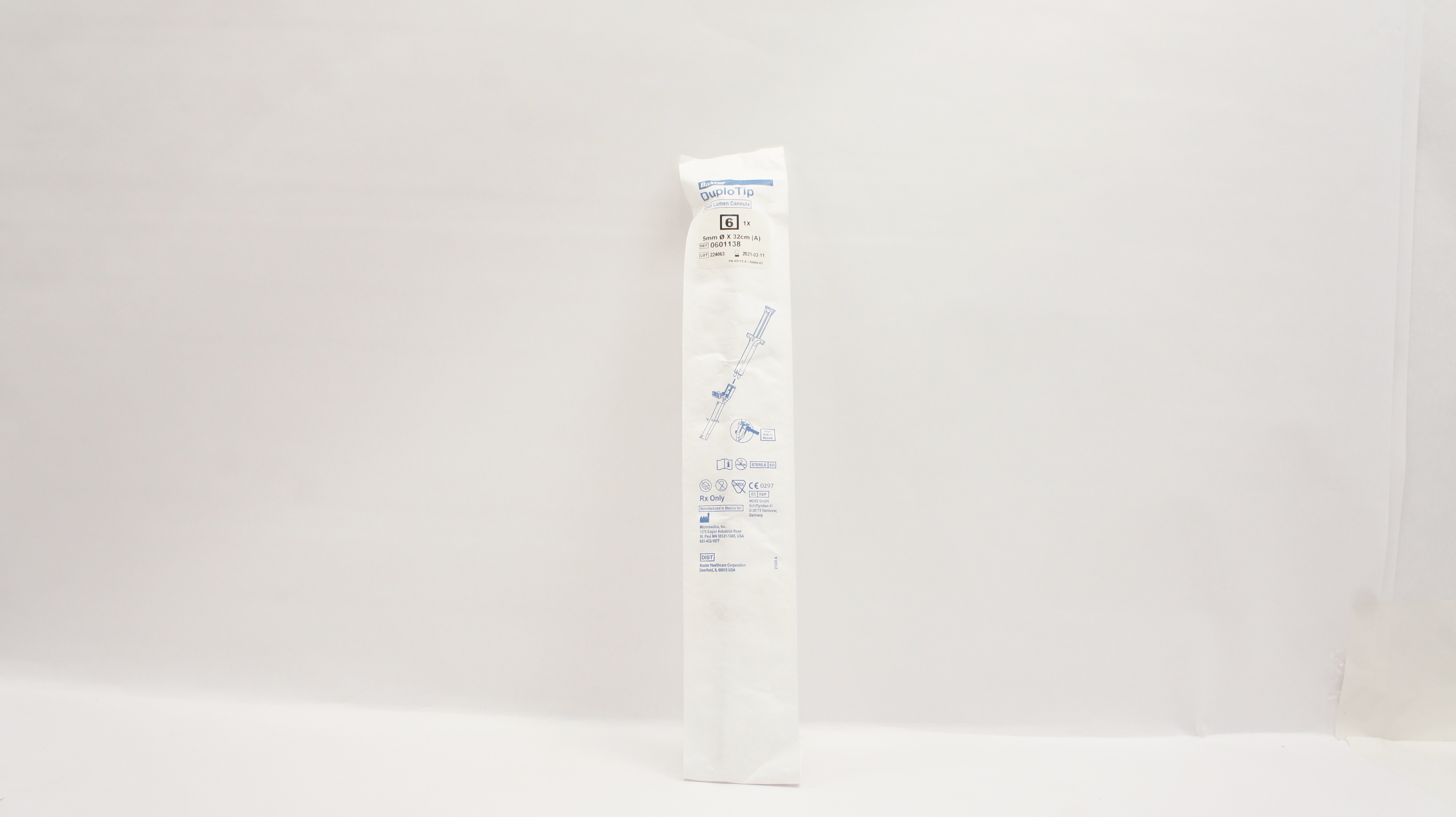 Baxter 0601138 DuploTip Dual Lumen Cannula 6 5mm x 32cm (x)