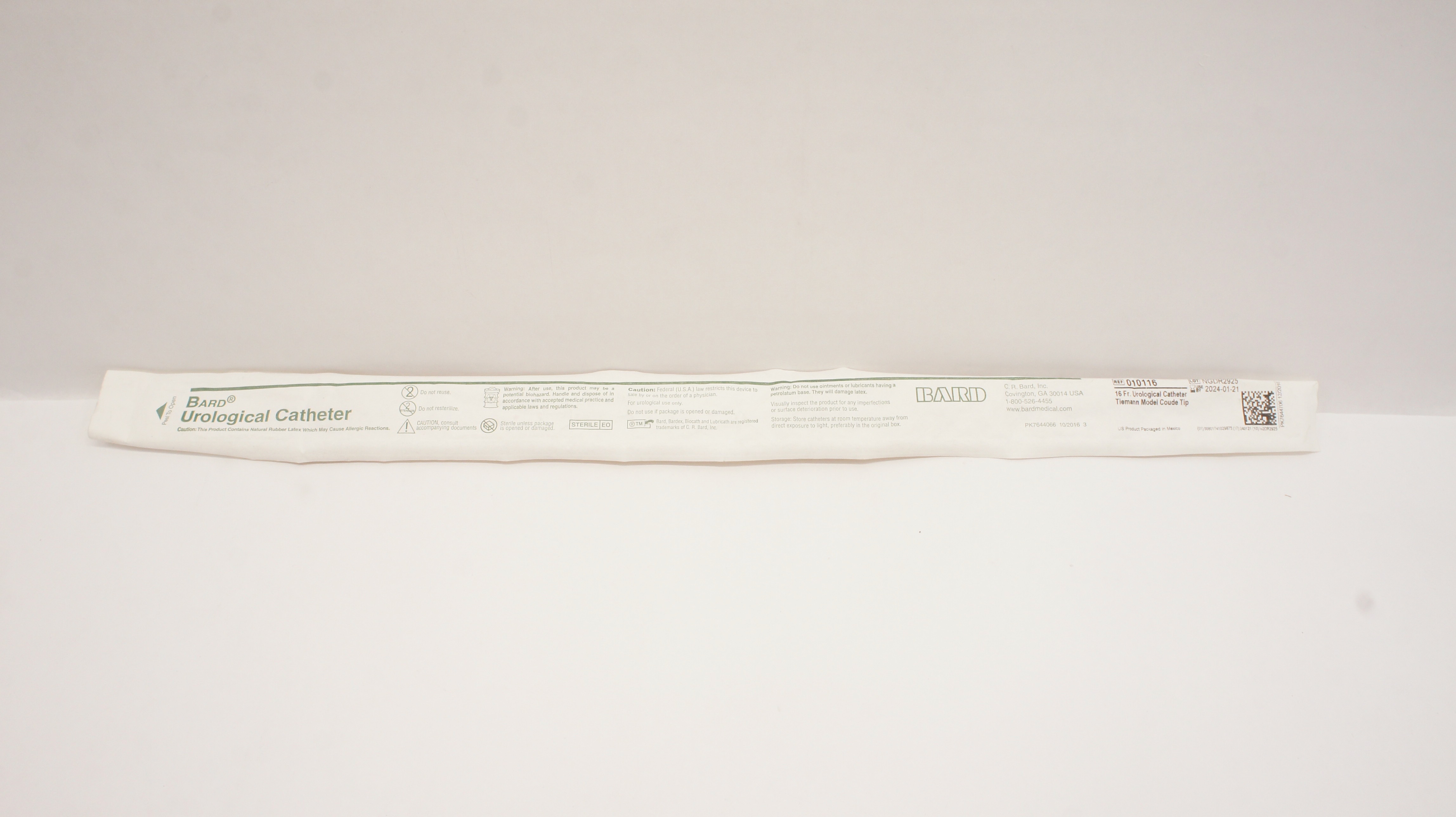 Bard 010116 Urological Cath. 16Fr Tiemann Model Coude Tip (x)