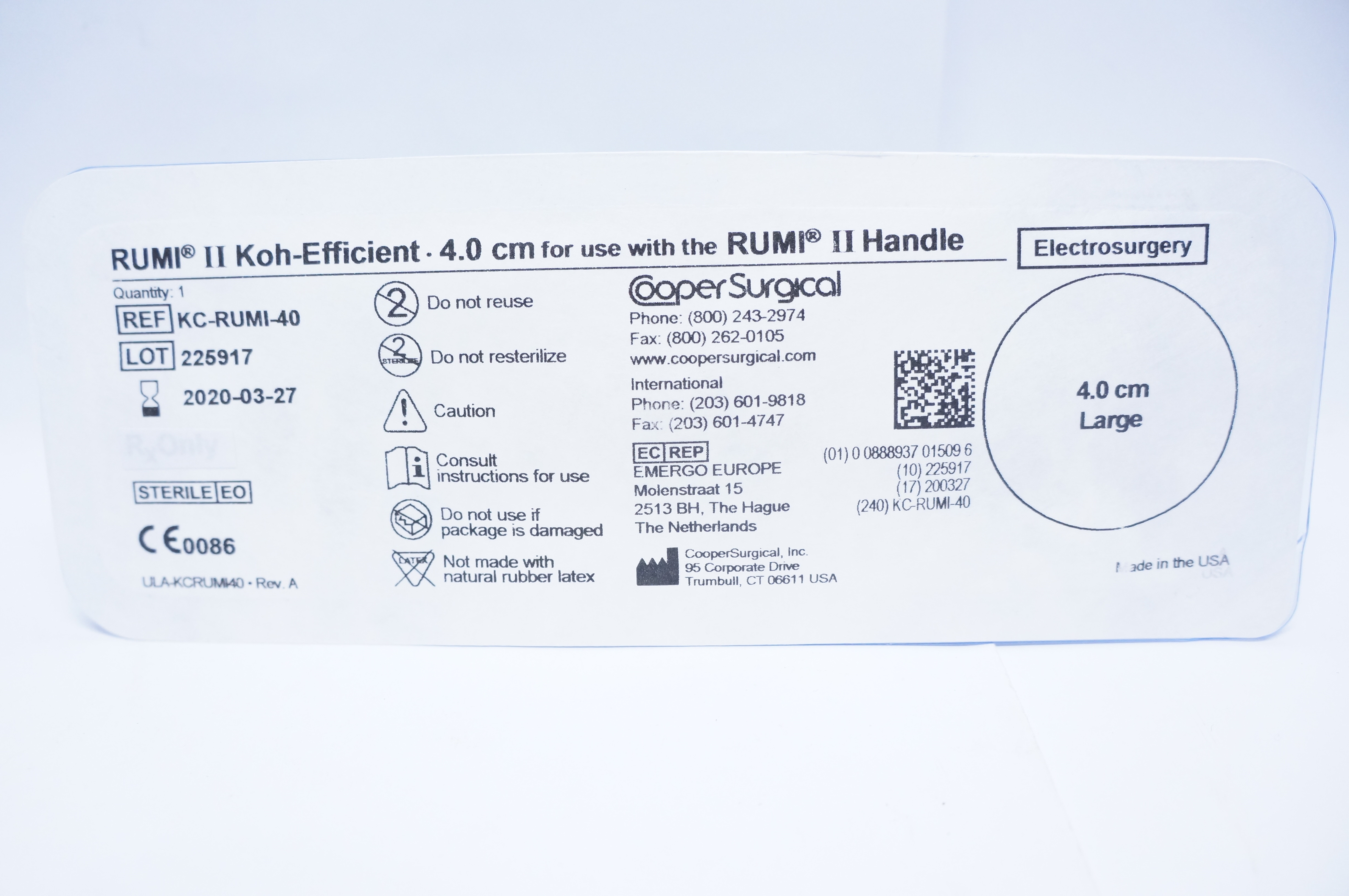 Cooper Surgical KC-RUMI-40 RUMI II Koh-Efficient 4.0cm Large (x)