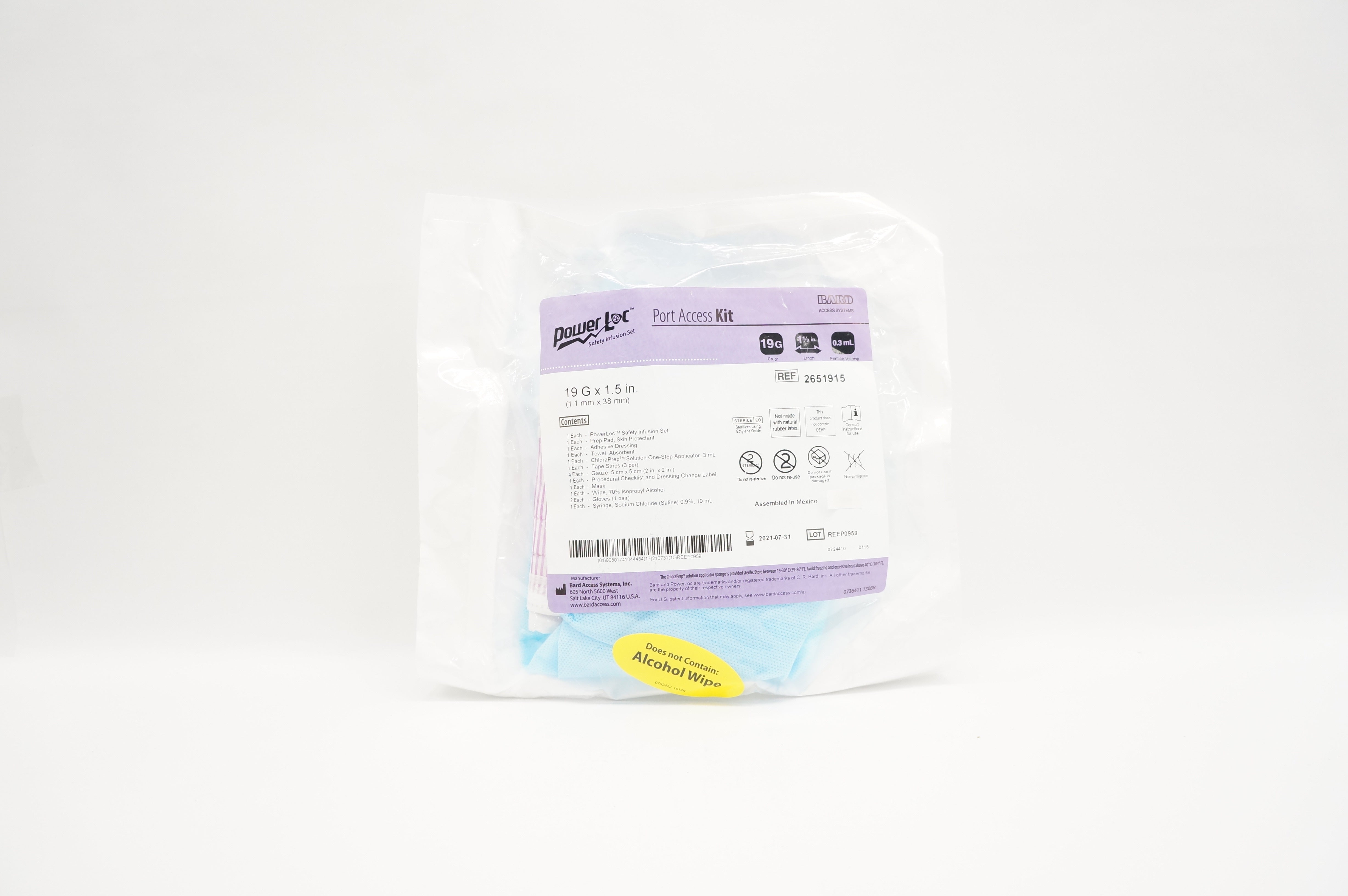 Bard 2651915 PowerLoc Port Access Kit 19G x 1.5inch, Priming Volume 0.3ml (x)