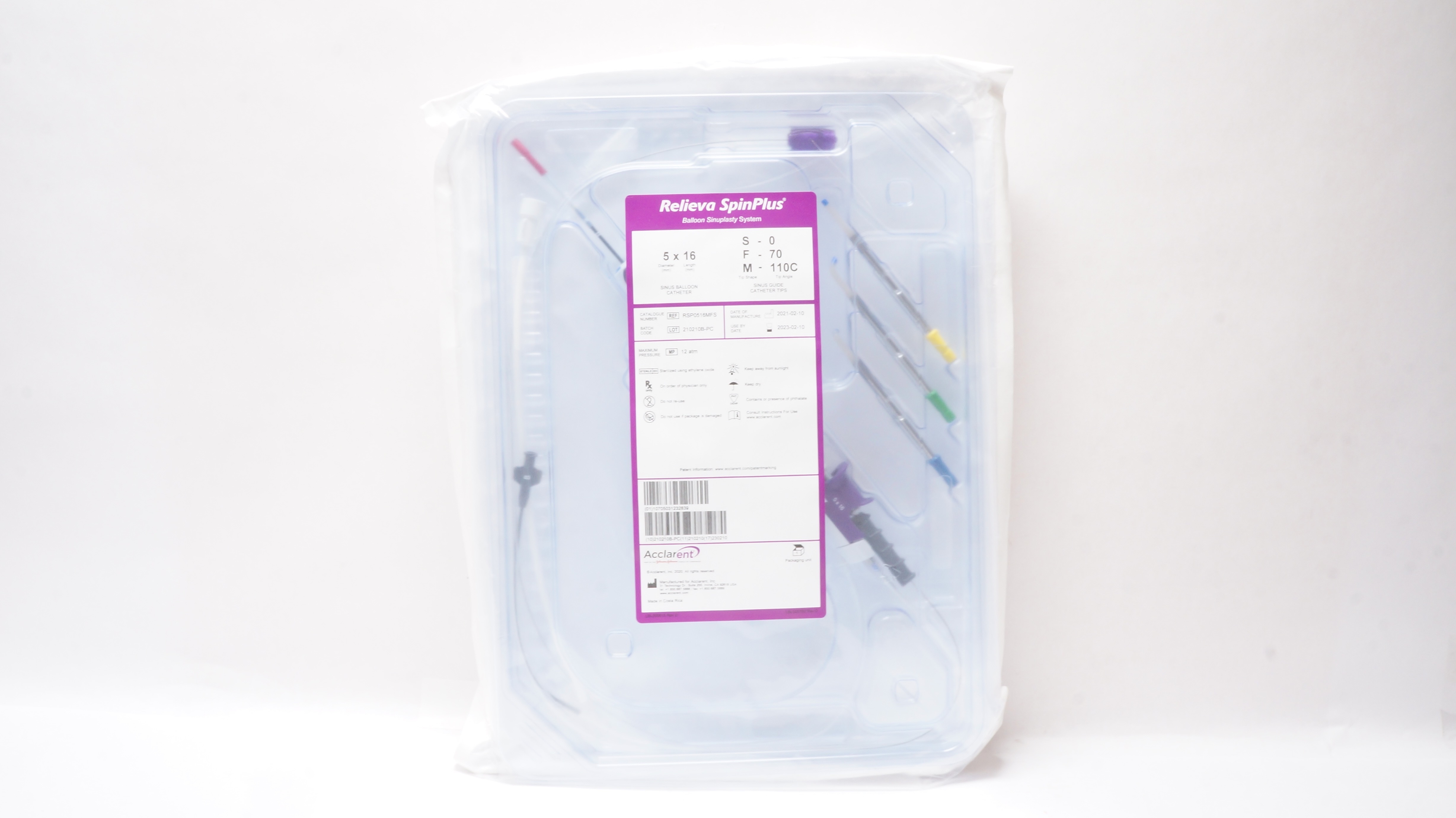 Acclarent RSP0516MFS Relieva SpinPlus Sinus Balloon Catheter 5mm x 16mm (x)