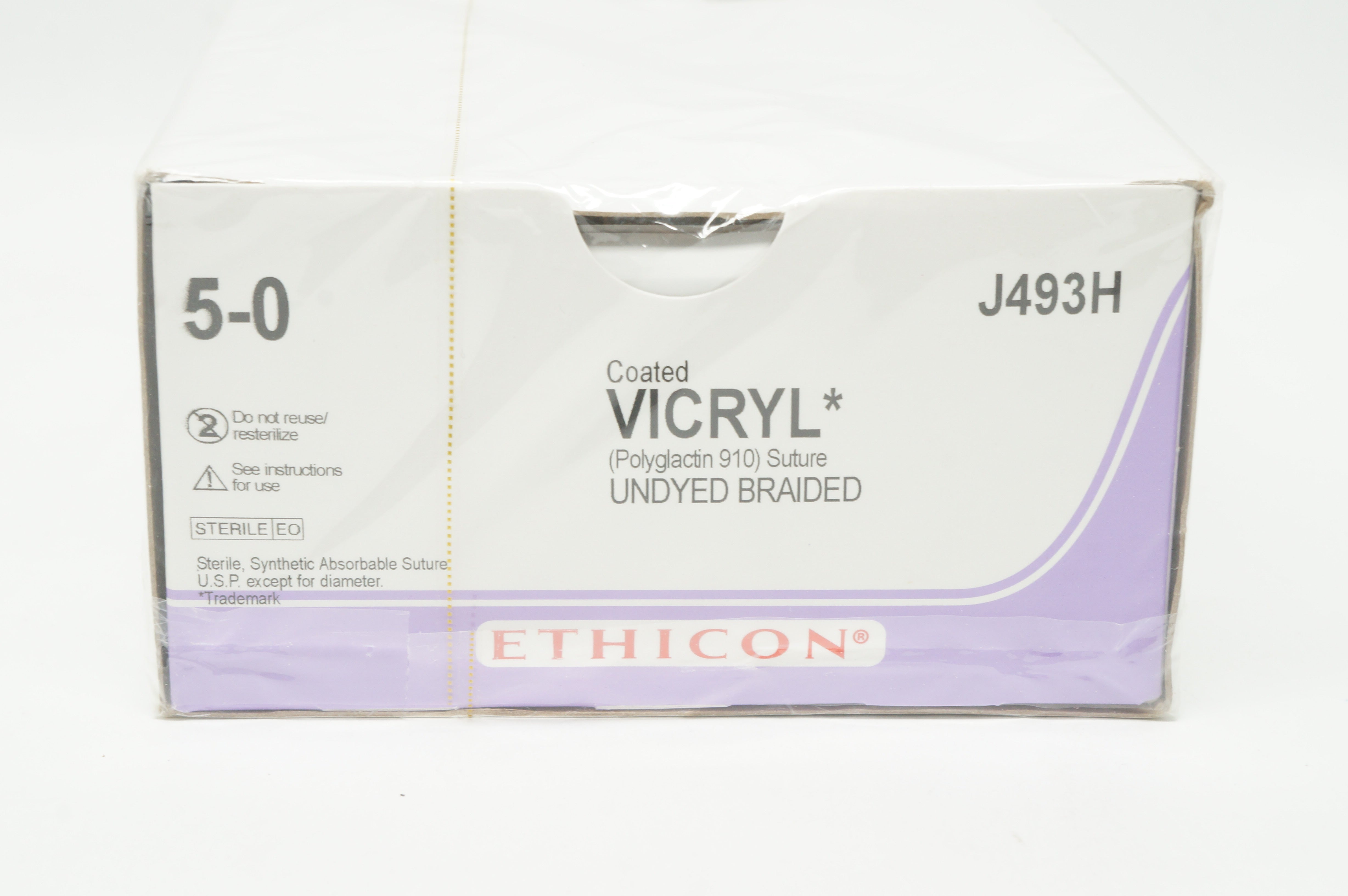 Ethicon J493H 5-0 Vicryl Stre P-3 13mm 3/8c Reverse Cutting,18inch - Box of 36