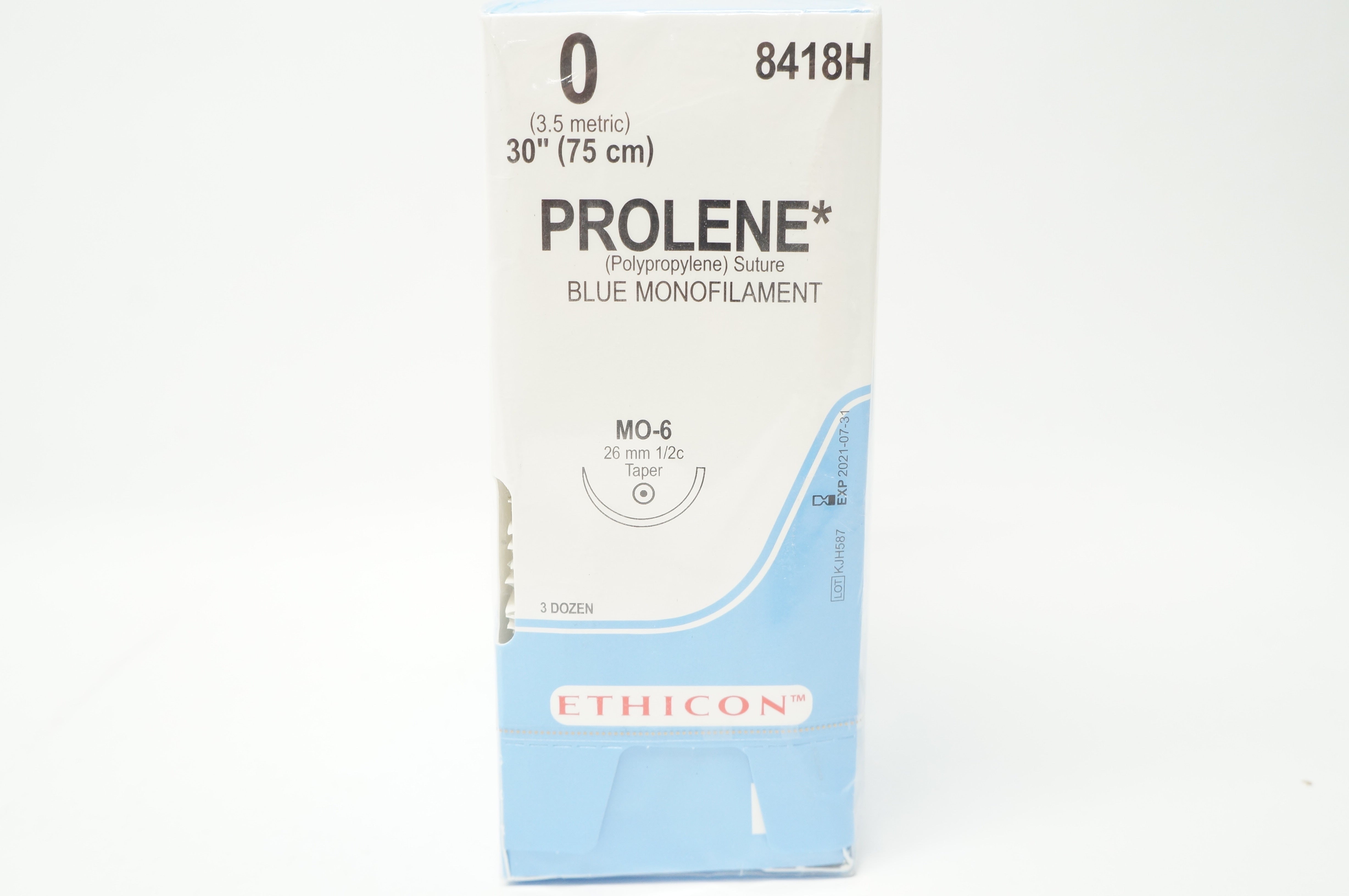 Ethicon 8418H 0 PROLENE, MO-6, 26mm 1/2c, 30inch (x) - Pack of 36
