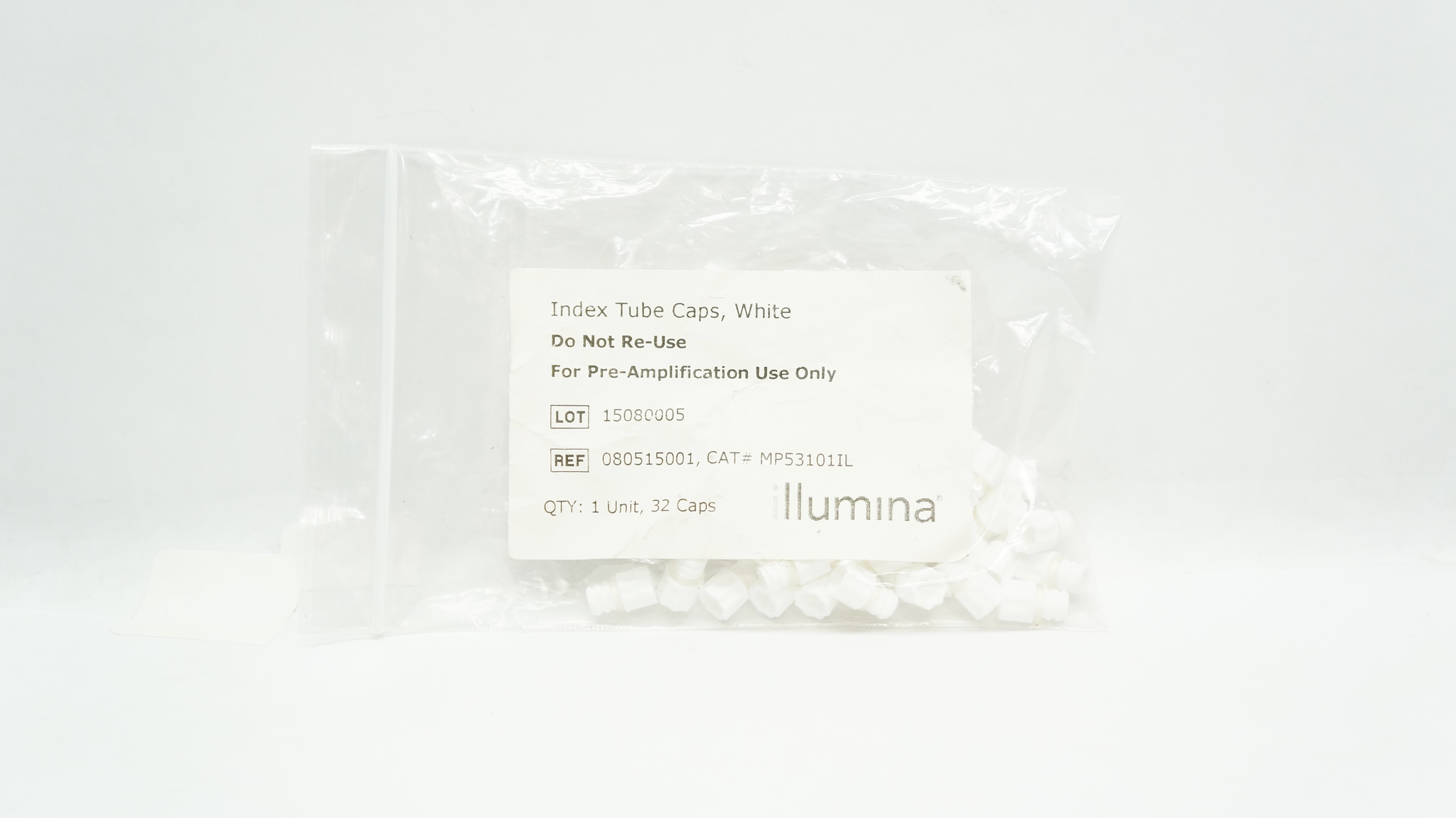 Illumina 080515001 Index Tube Caps, White - Pack of 32