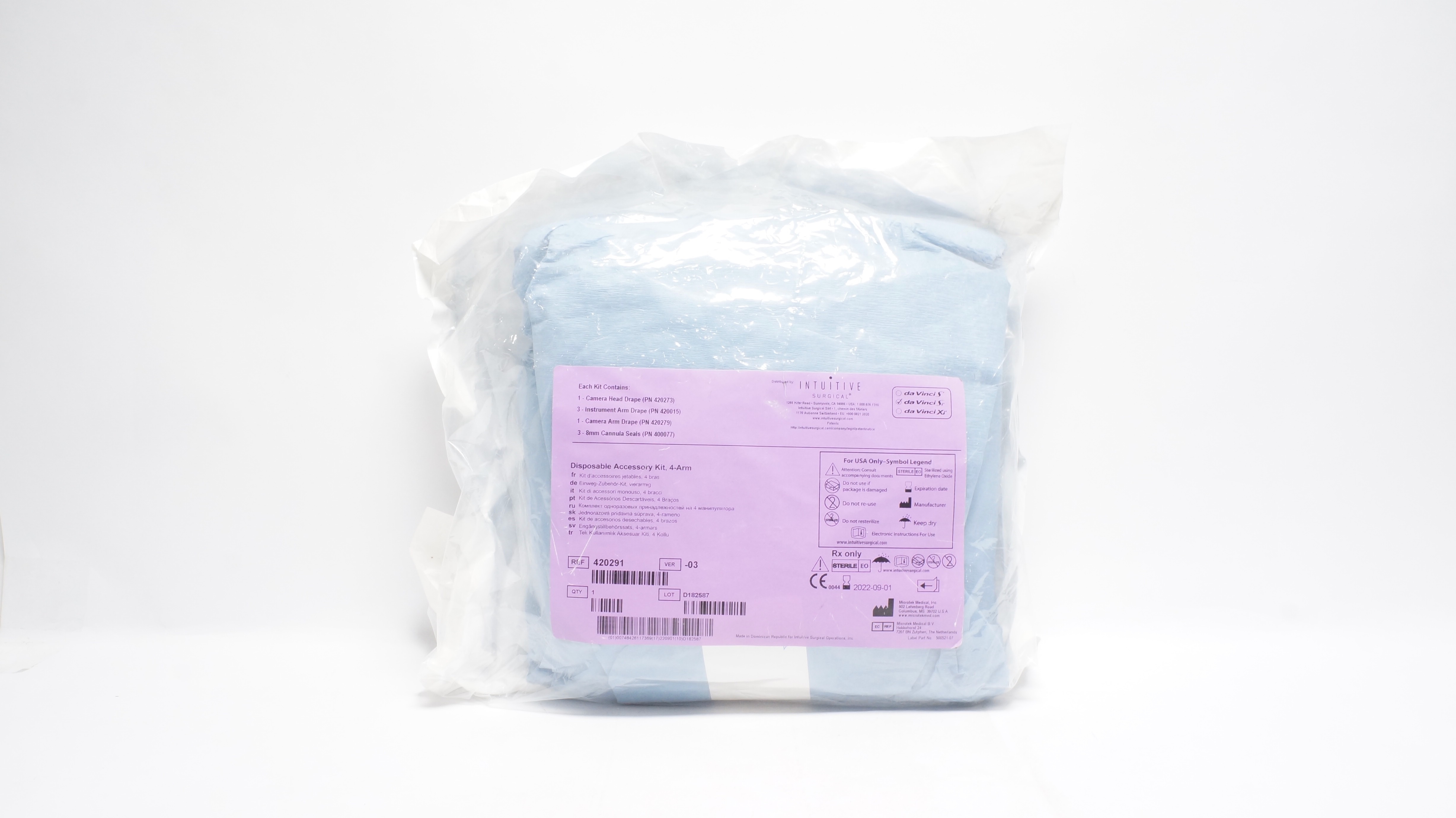 Microtek Medical 420291 Intuitive Surgical daVinci Si Disposable Accessory Kit(x)