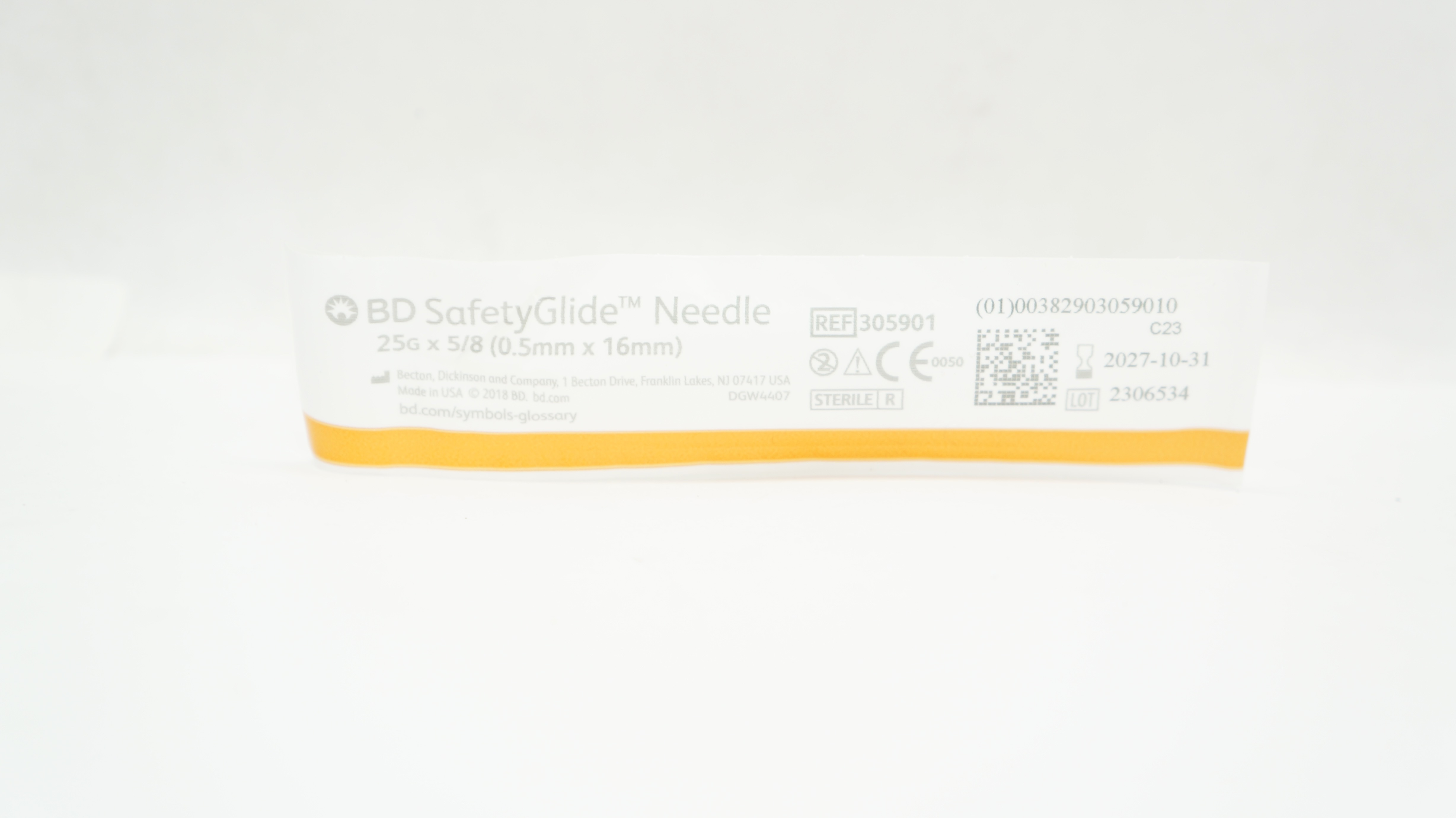 BD 305901 SafetyGlide Ndle 25G x 5/8 inch