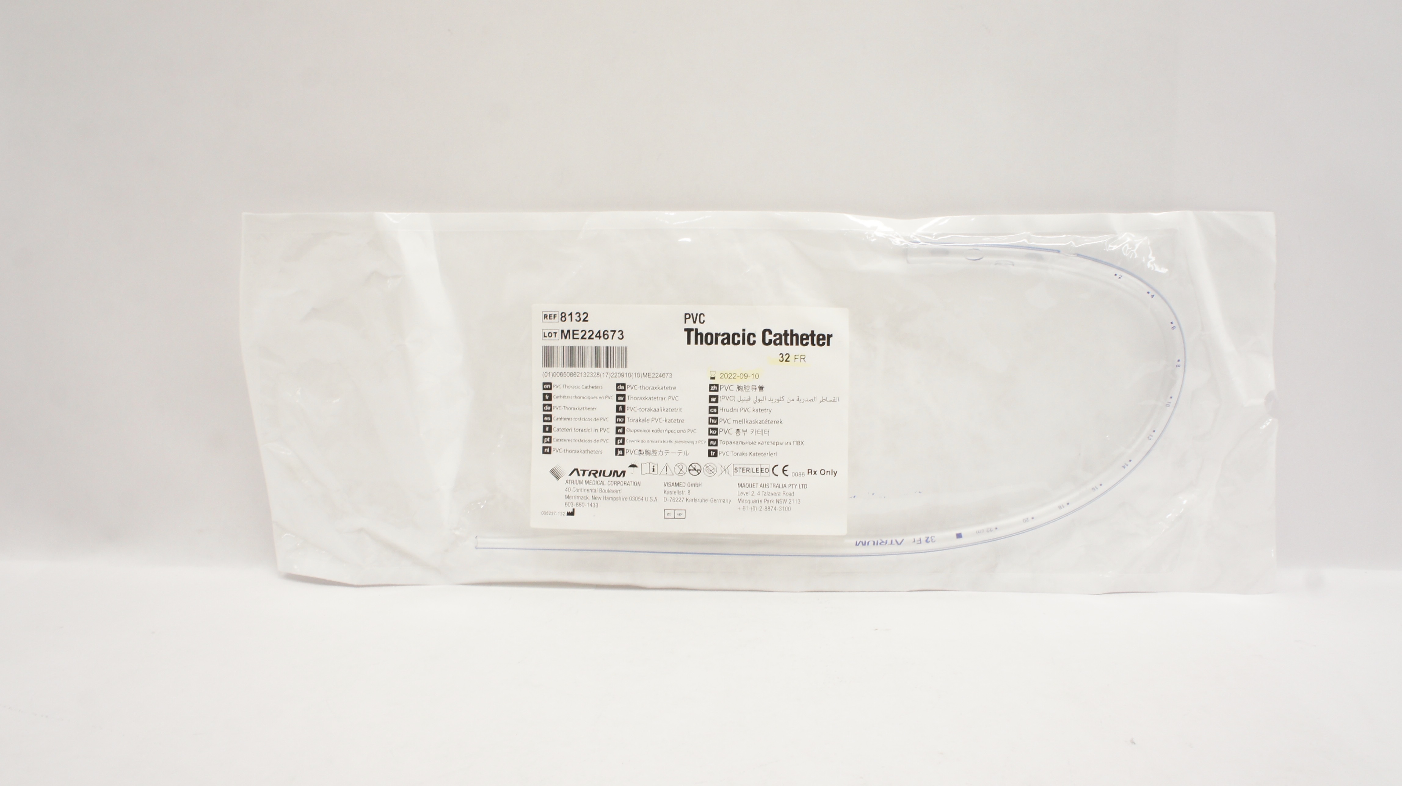 Atrium 8132 PVC Thoracic Cath. 32Fr