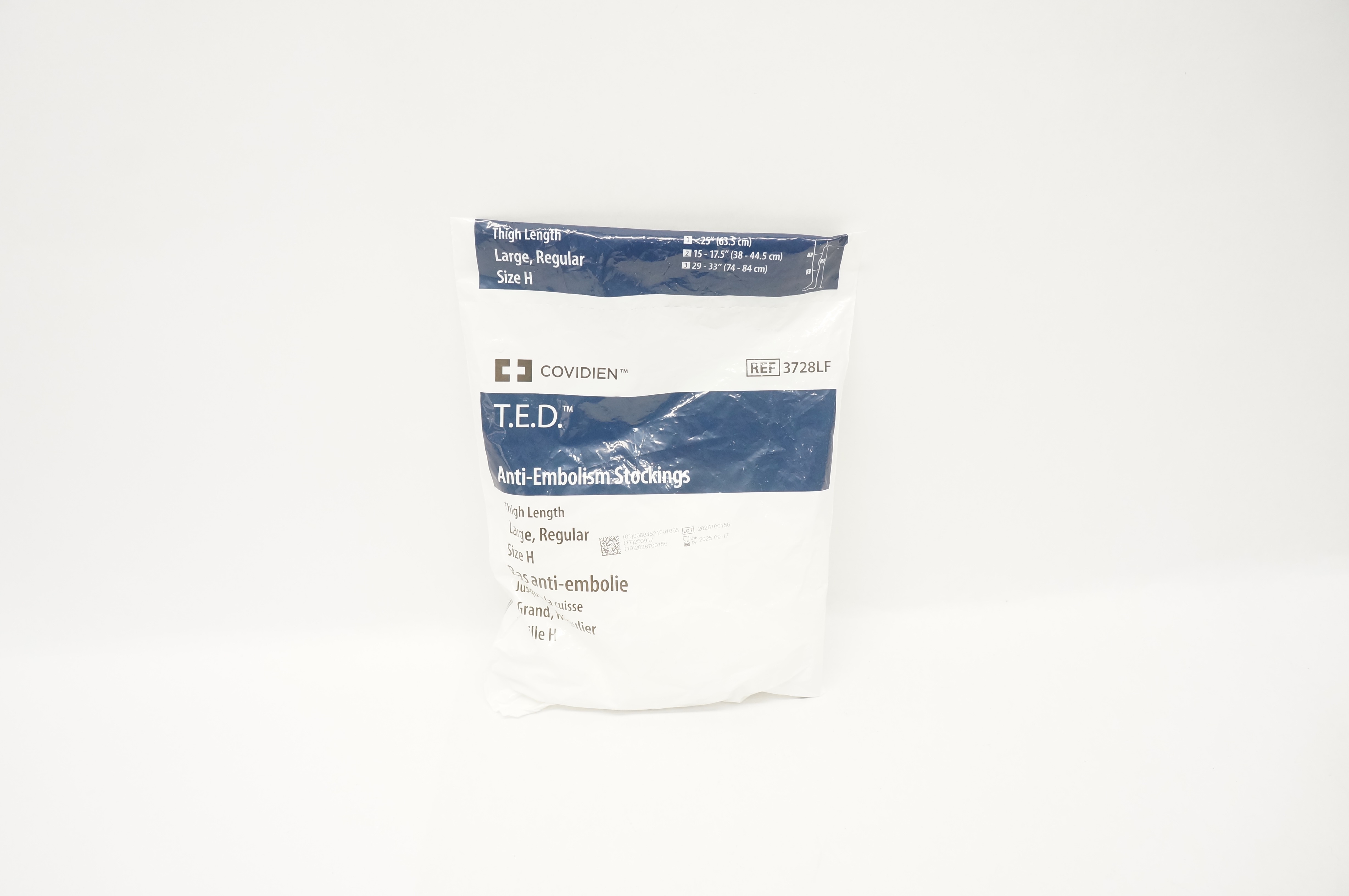 Covidien 3728LF Anti-Embolism Stockings, Thigh Length Large Regular Size H