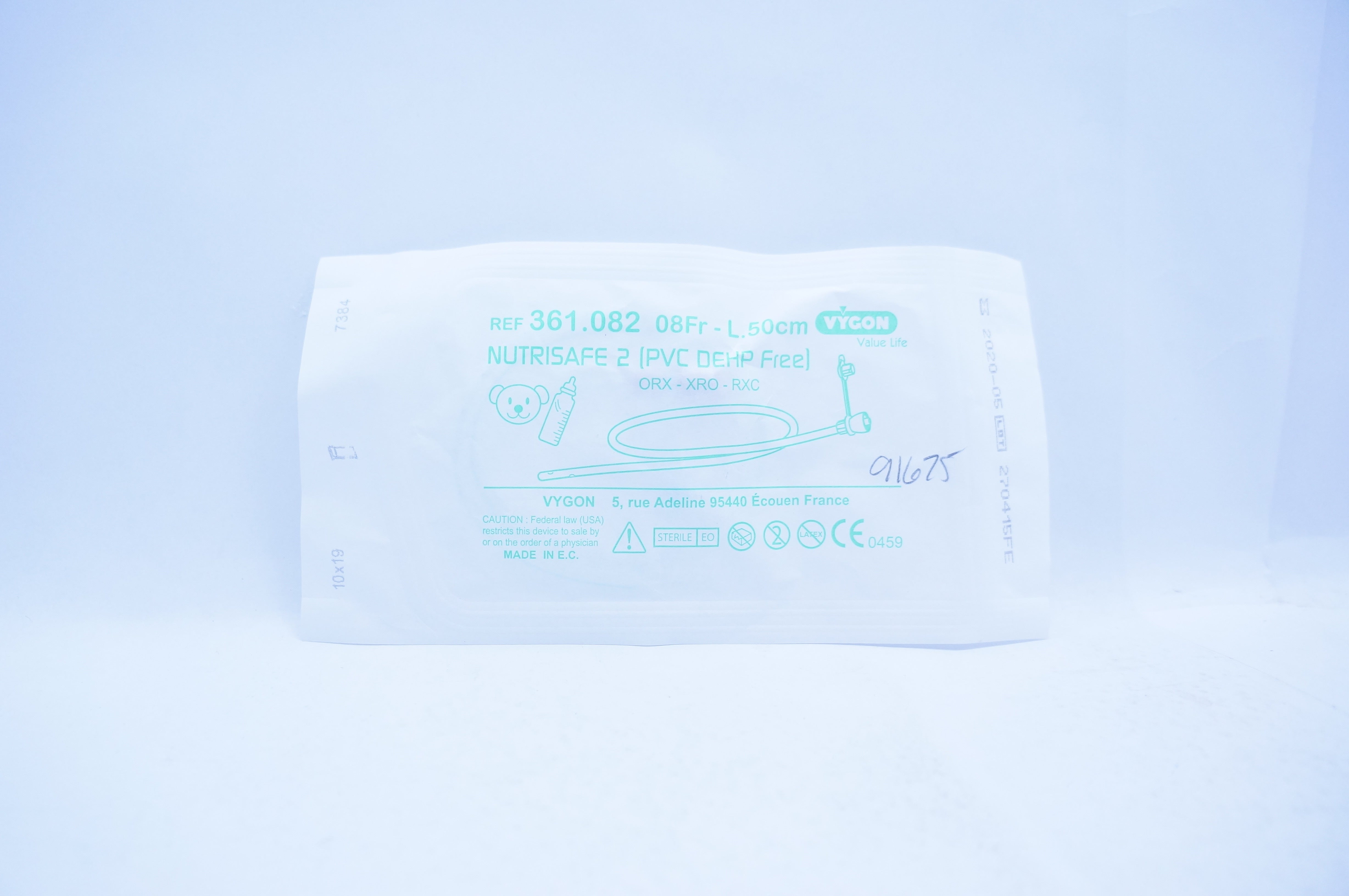 Vygon 361.082 Nutrisafe 2 PVC Dehp Free 8Fr. x 50cm (x)