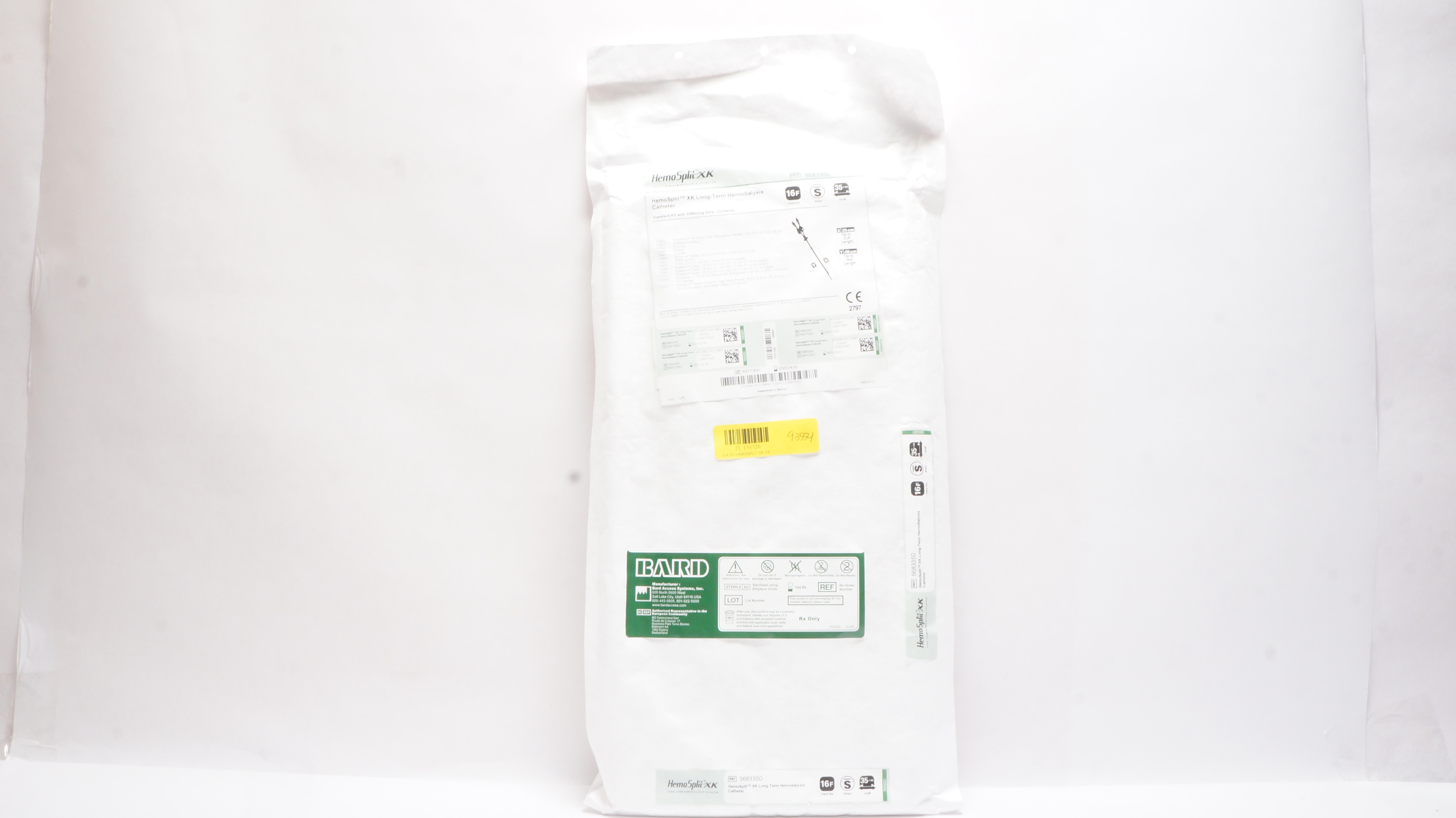 Bard 5683350 HemoSplit XK Long-Term Hemodialysis Cath. 16F x 35cm Straight (x)