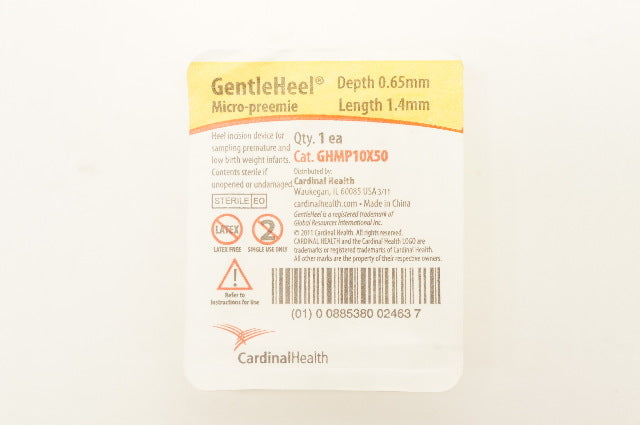 Cardinal Health GHMP10X50 Gentle Heel Micro-Preemie 0.65mm x 1.4mm