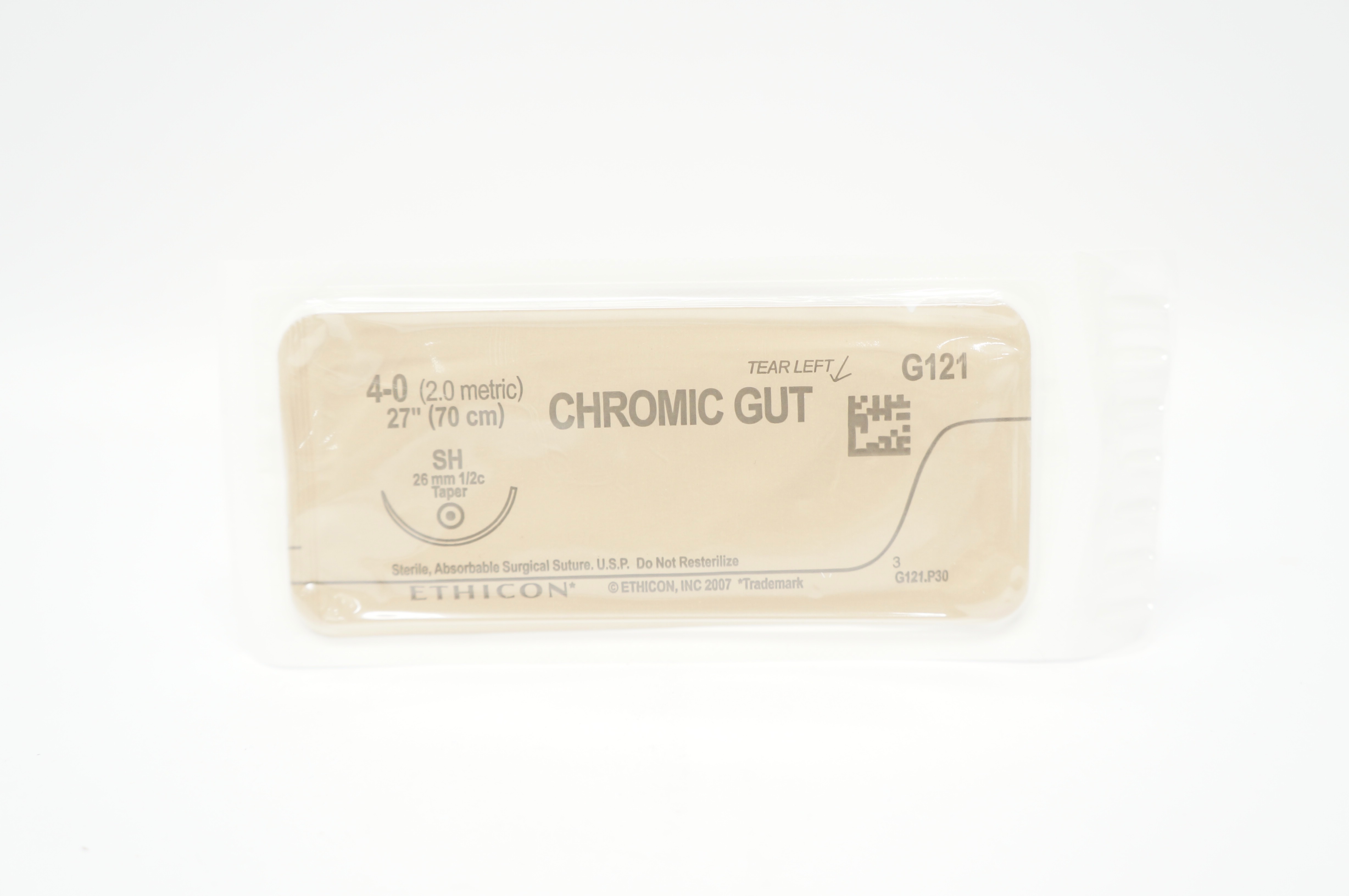 Ethicon G121 4-0 CHROMIC GUT Surgical Stre SH 26mm 1/2c Taper, 27inch