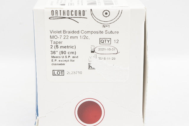 DePuy 223104 Medos ORTHOCORD Violet Braided 22mm 1/2c Taper 36in - Box of 12(x)