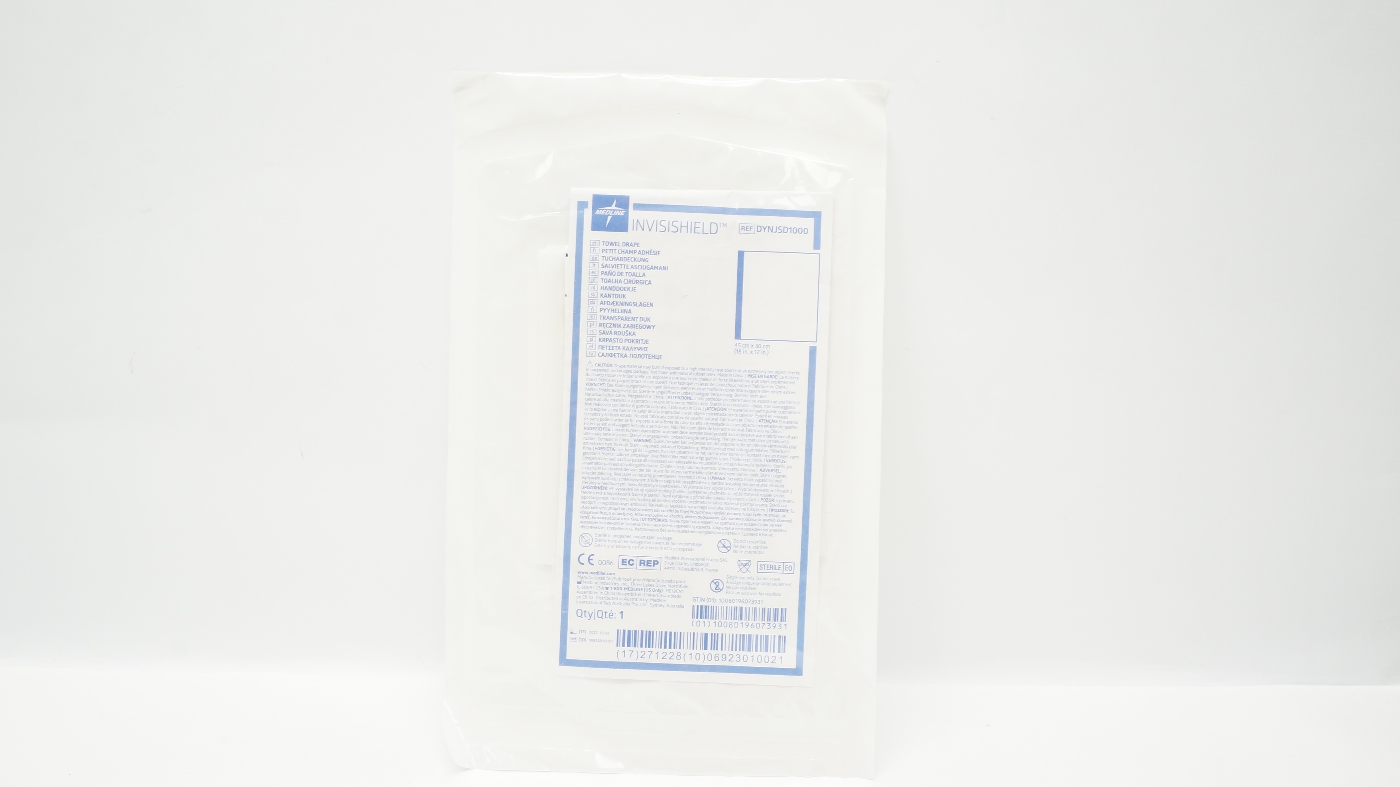 Medline DYNJSD1000 Invisishield Towel Drape 18 inch x 12 inch