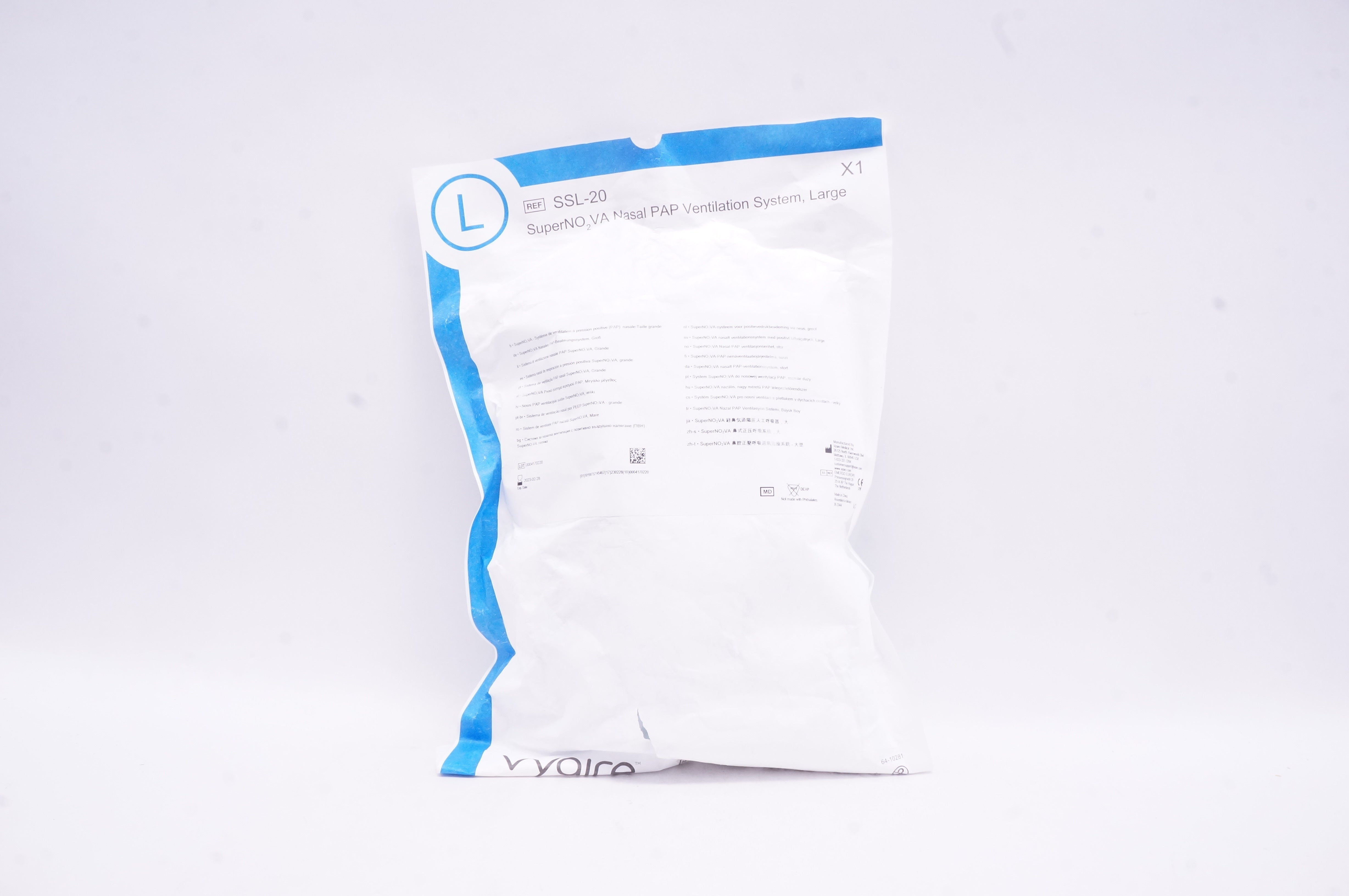 Vyaire SSL-20 SuperNO2VA Nasal PAP Ventilation System, Large