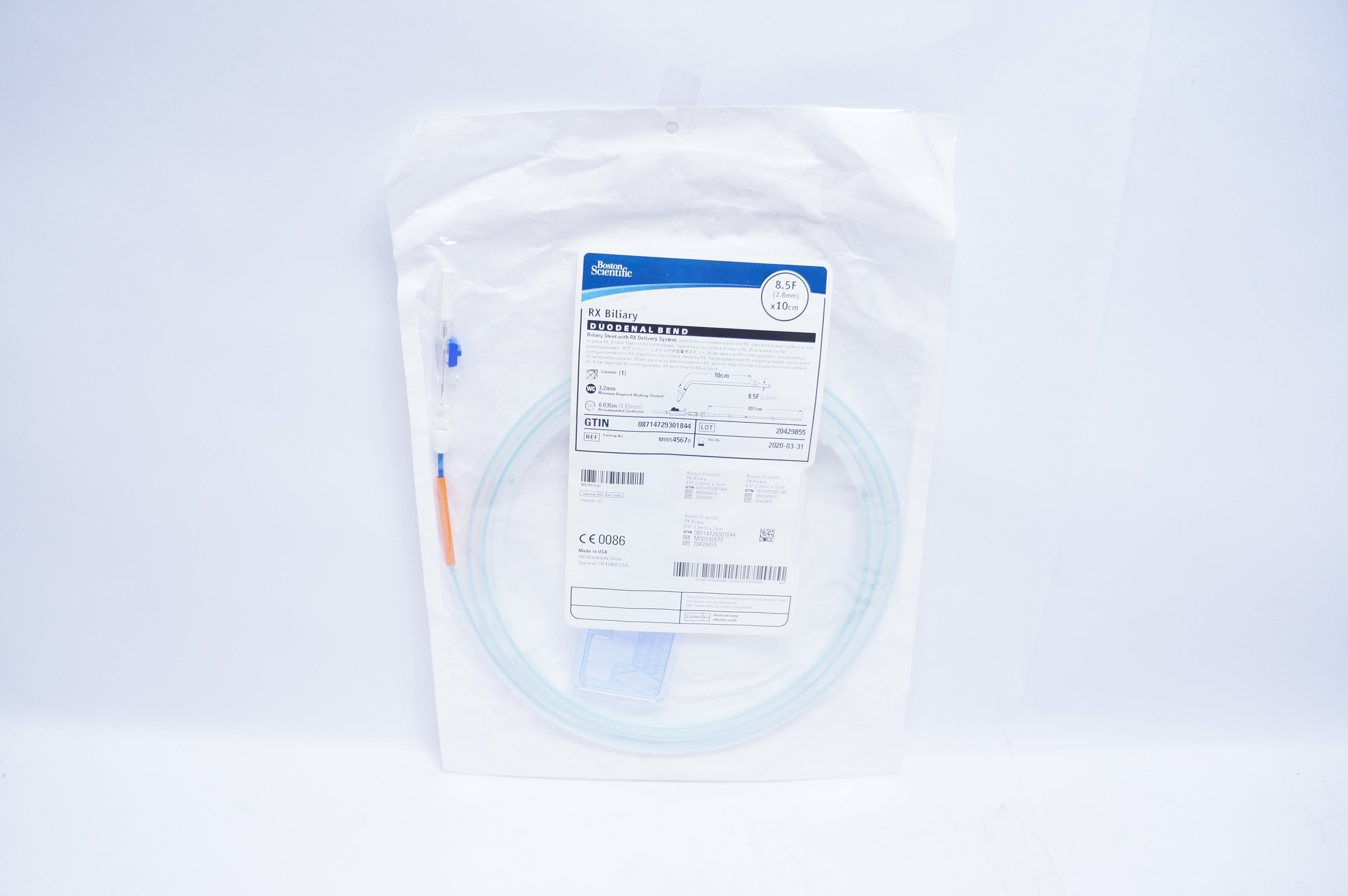 Boston Scientific M00545670 Duodenal Bend Biliary Stnt 8.5F x 10cm (x)