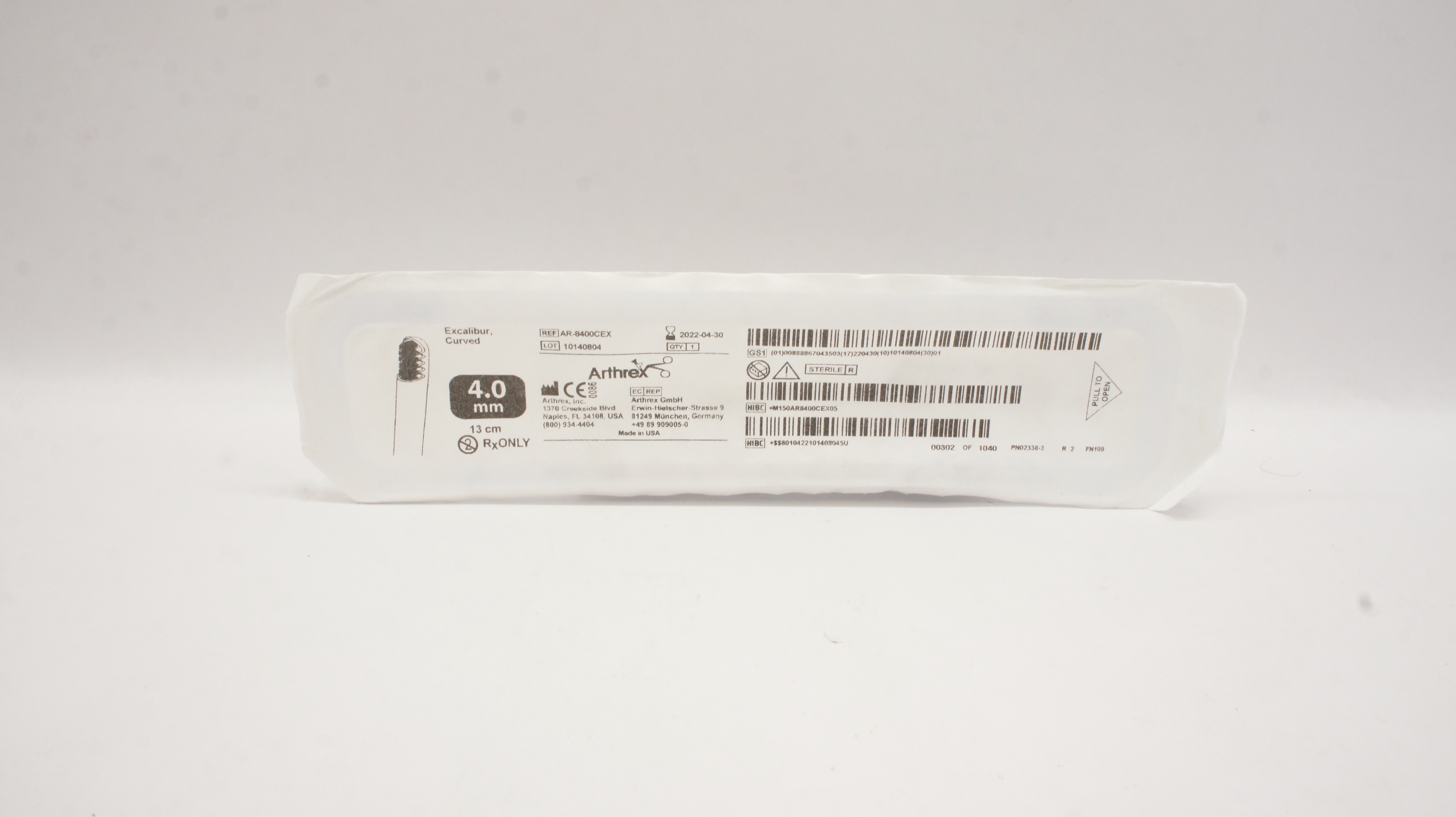 Arthrex AR-8400CEX Excalibur Curved 4.0mm (x)