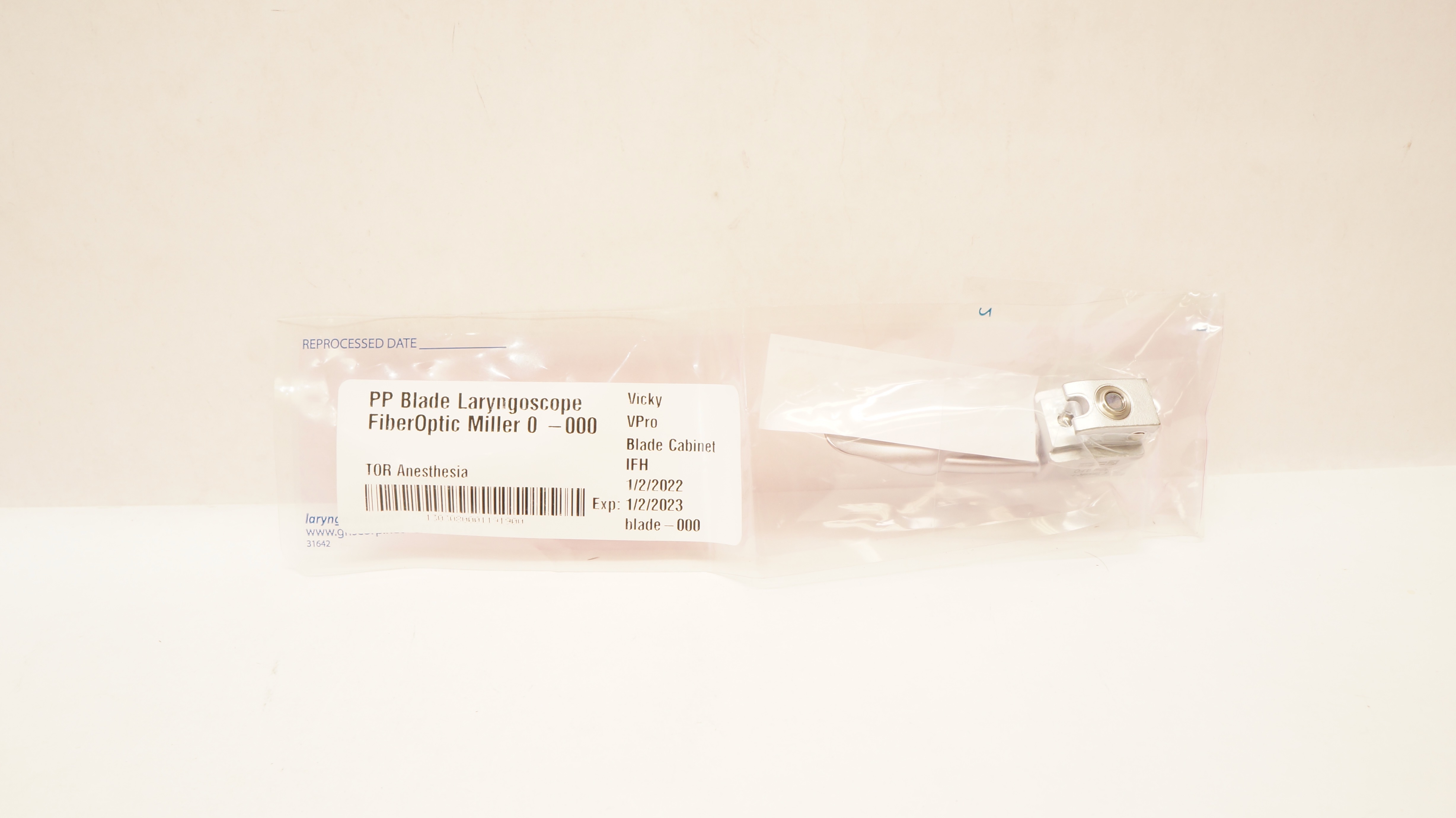 GHS LS-122 PP Blade Laryngoscope FiberOptic Miller 0-000 (x)
