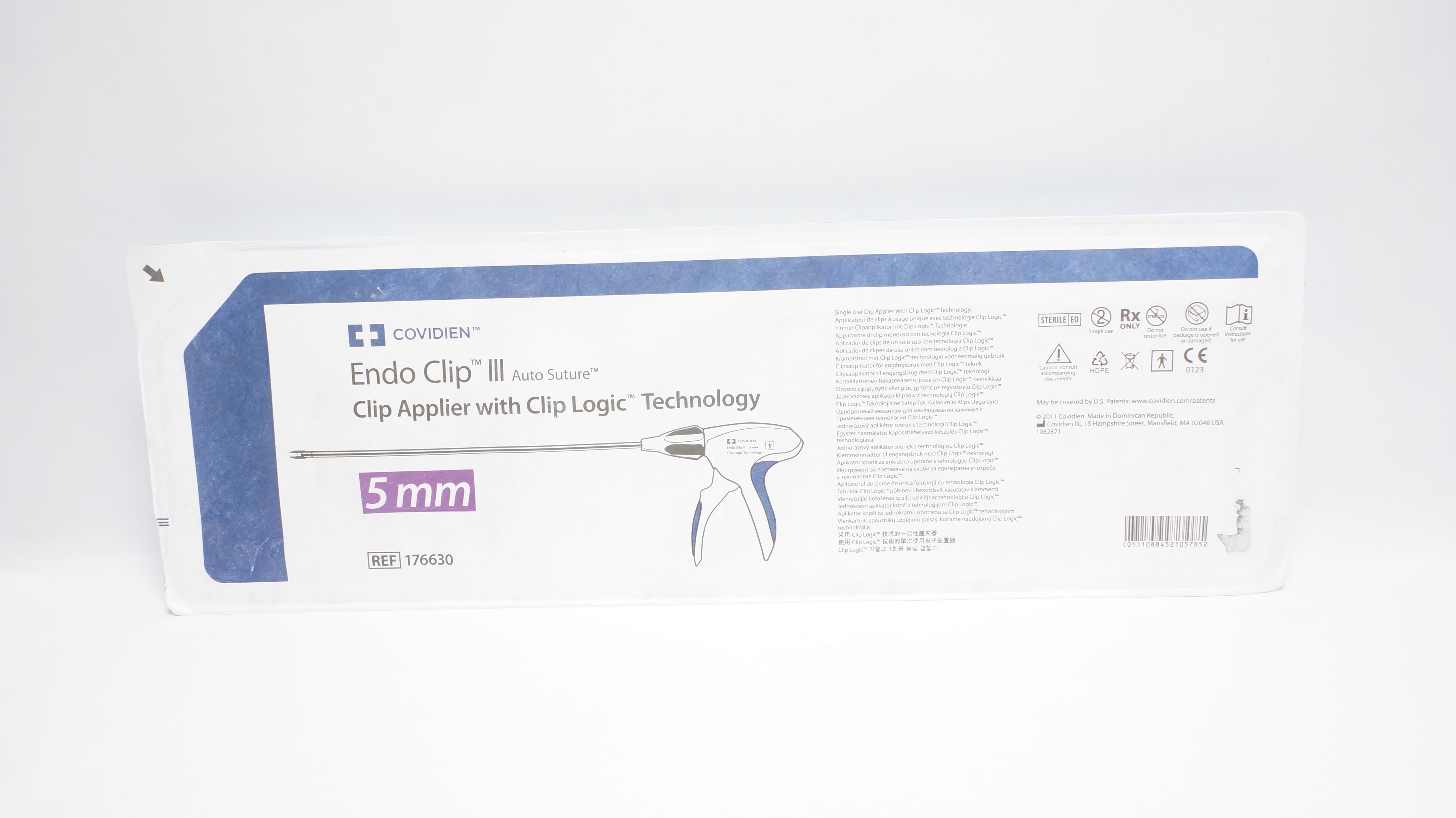 Covidien 176630 Endo Clip III Clip Applier W/Clip Logic Technology 5mm