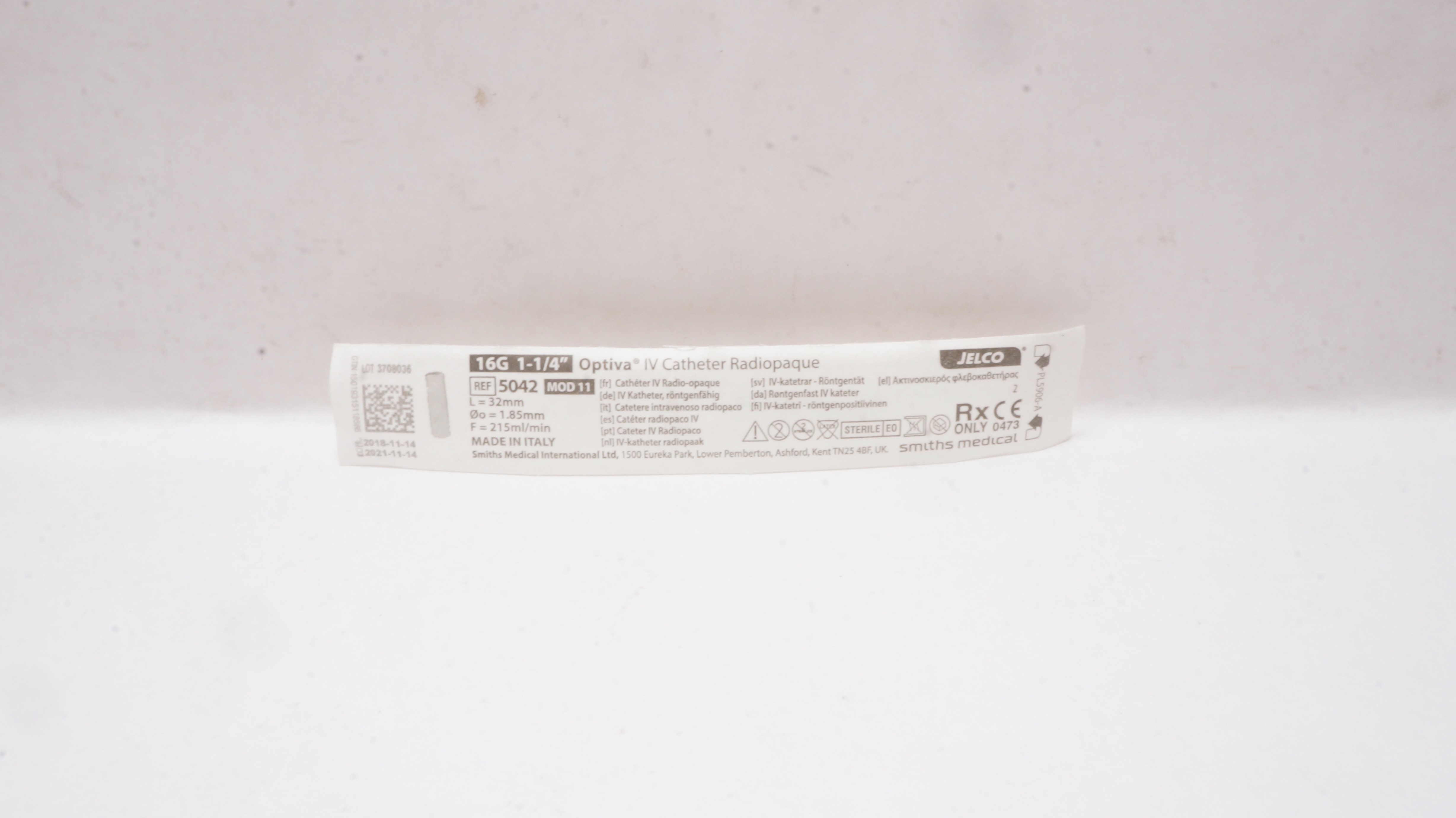 Smiths Medical 5042 Jelco Optiva IV Cath. Radiopaque 16G x 1-1/4inch (x)