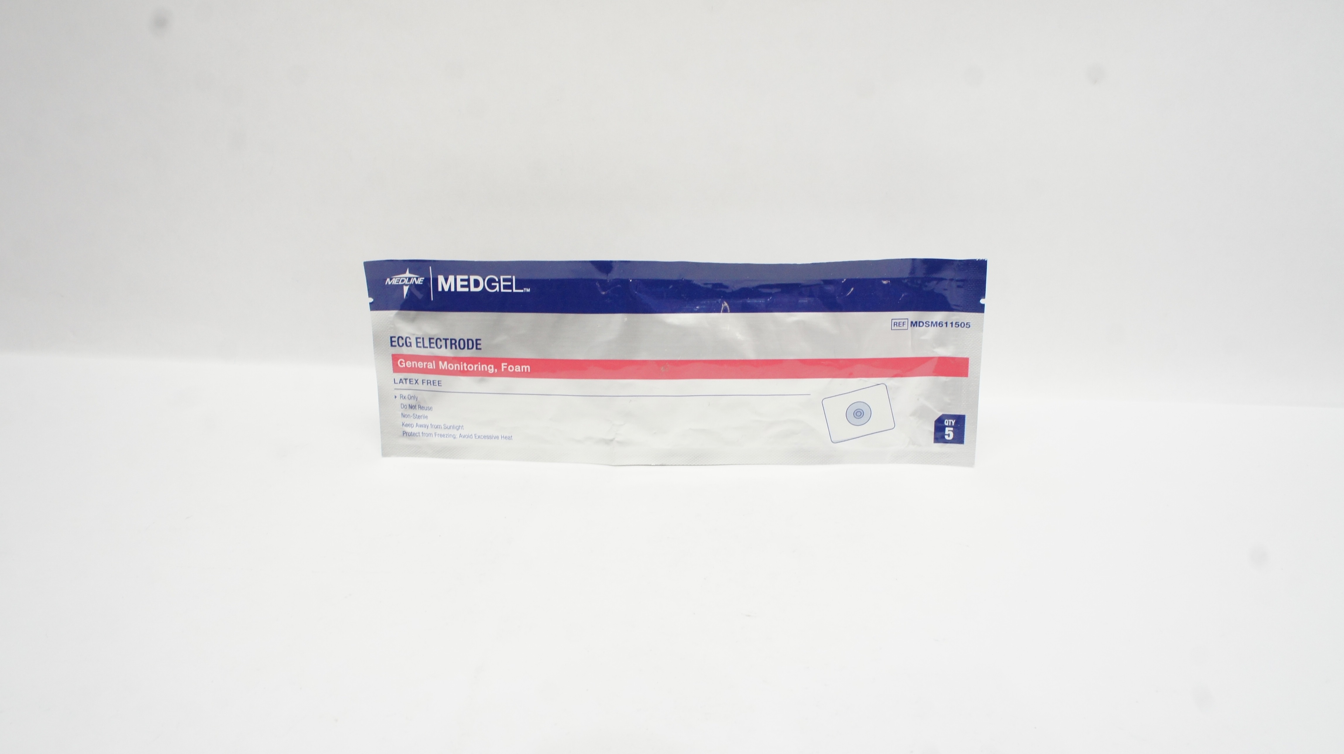 Medline MDSM611505 MedGel ECG Electrode General Monitoring Foam (x) - Pack of 5
