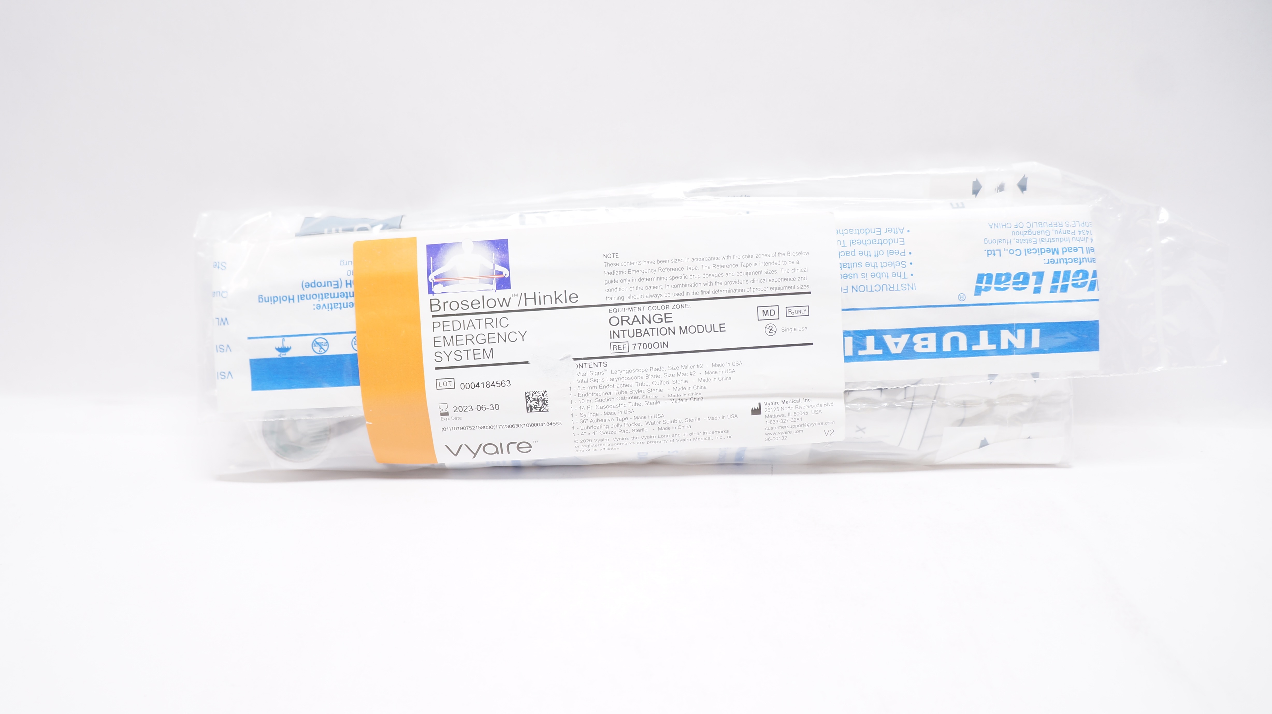 Vyaire 7700OIN Broselow/Hinkle Pediatric Intubation Module Orange (x)