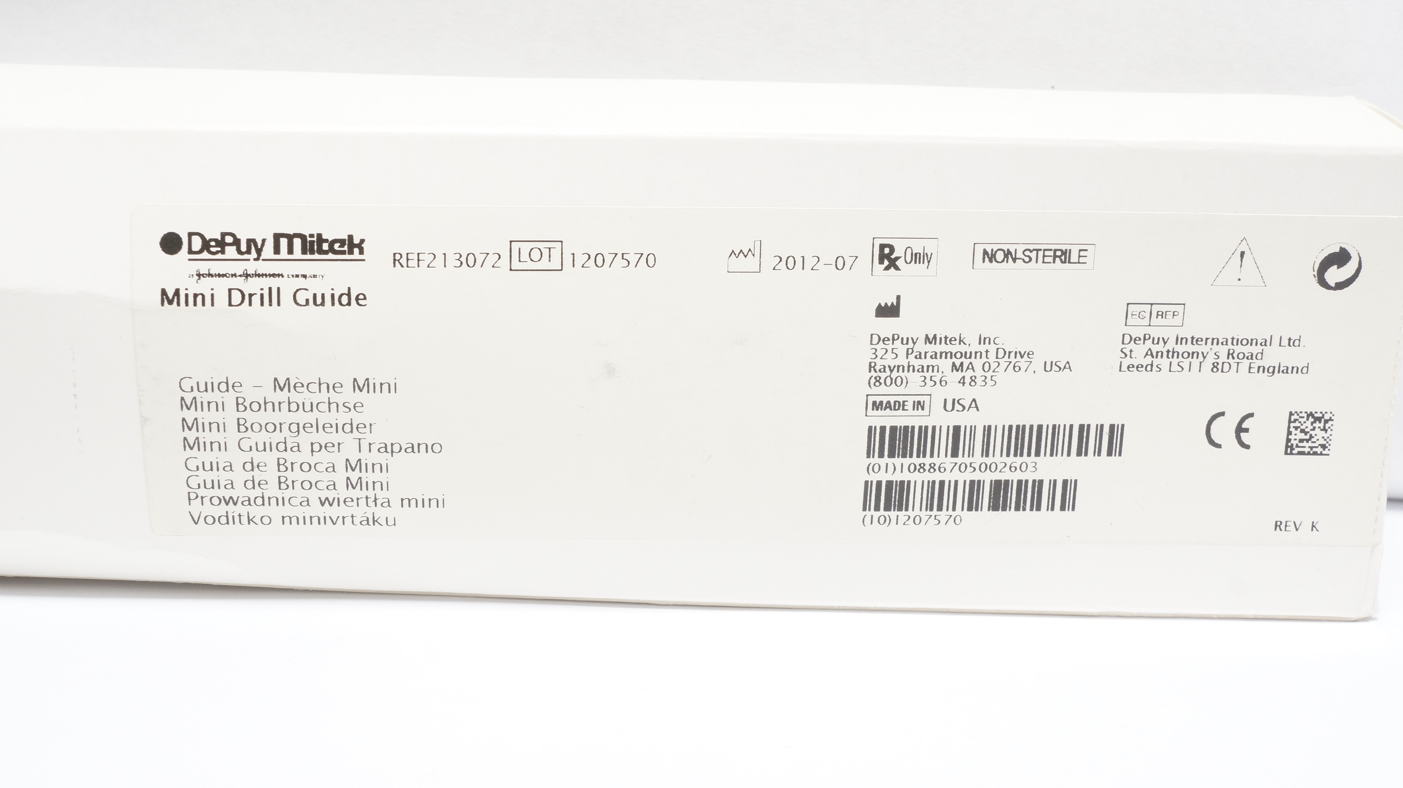 DePuy Mitek 213072 Mini Drill Guide