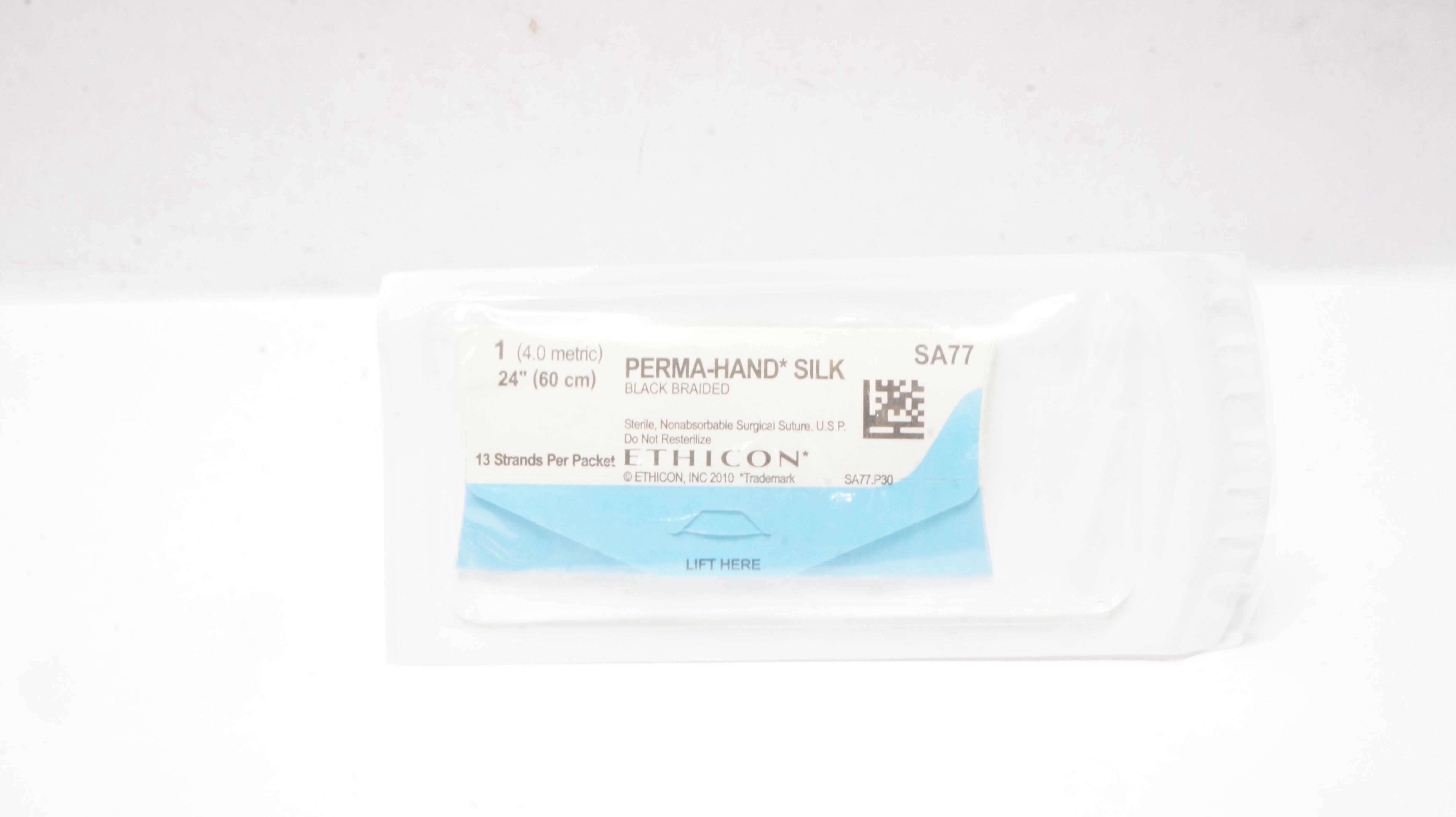 Ethicon SA77 1 Perma-Hand Silk Black Braided Surgical Stre. 24 inch 13 Strands